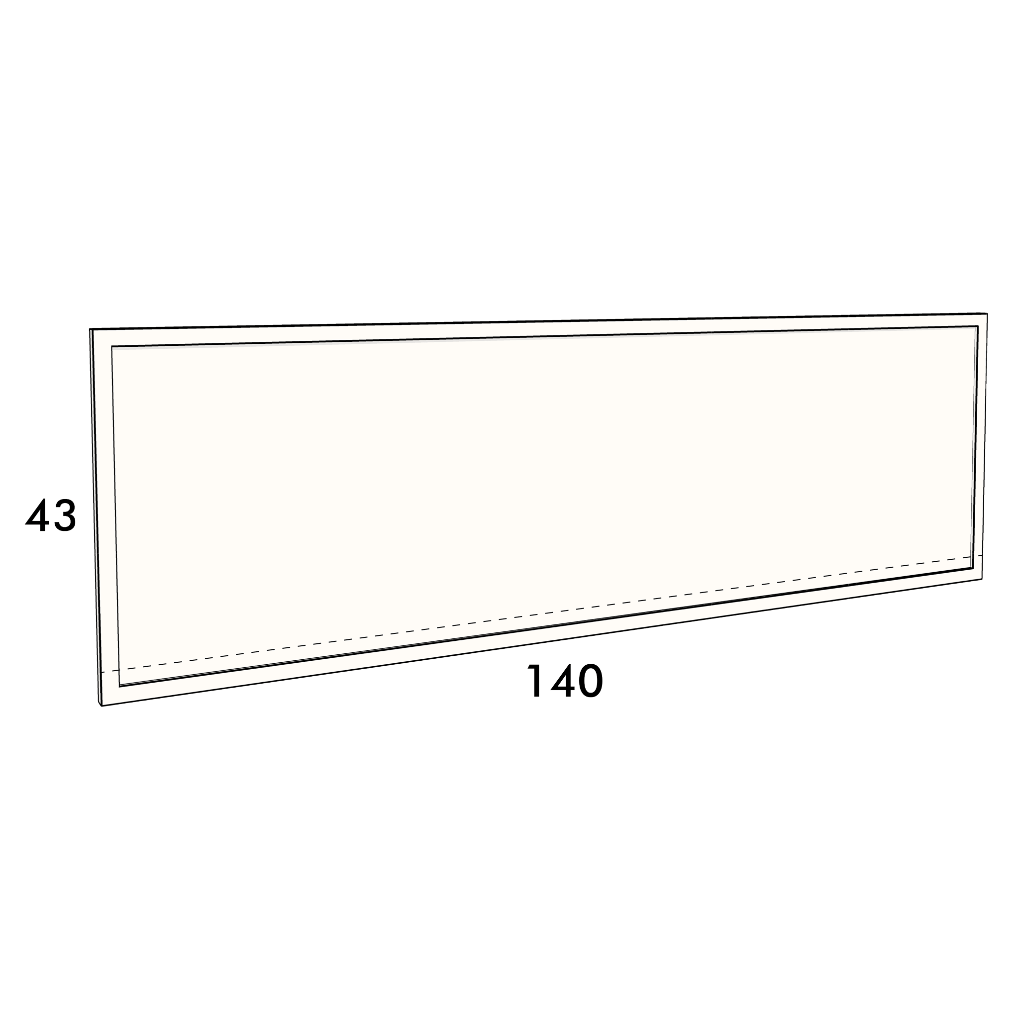 140cm wide, 43cm high cupboard door to fit an IKEA Metod kitchen cabinet