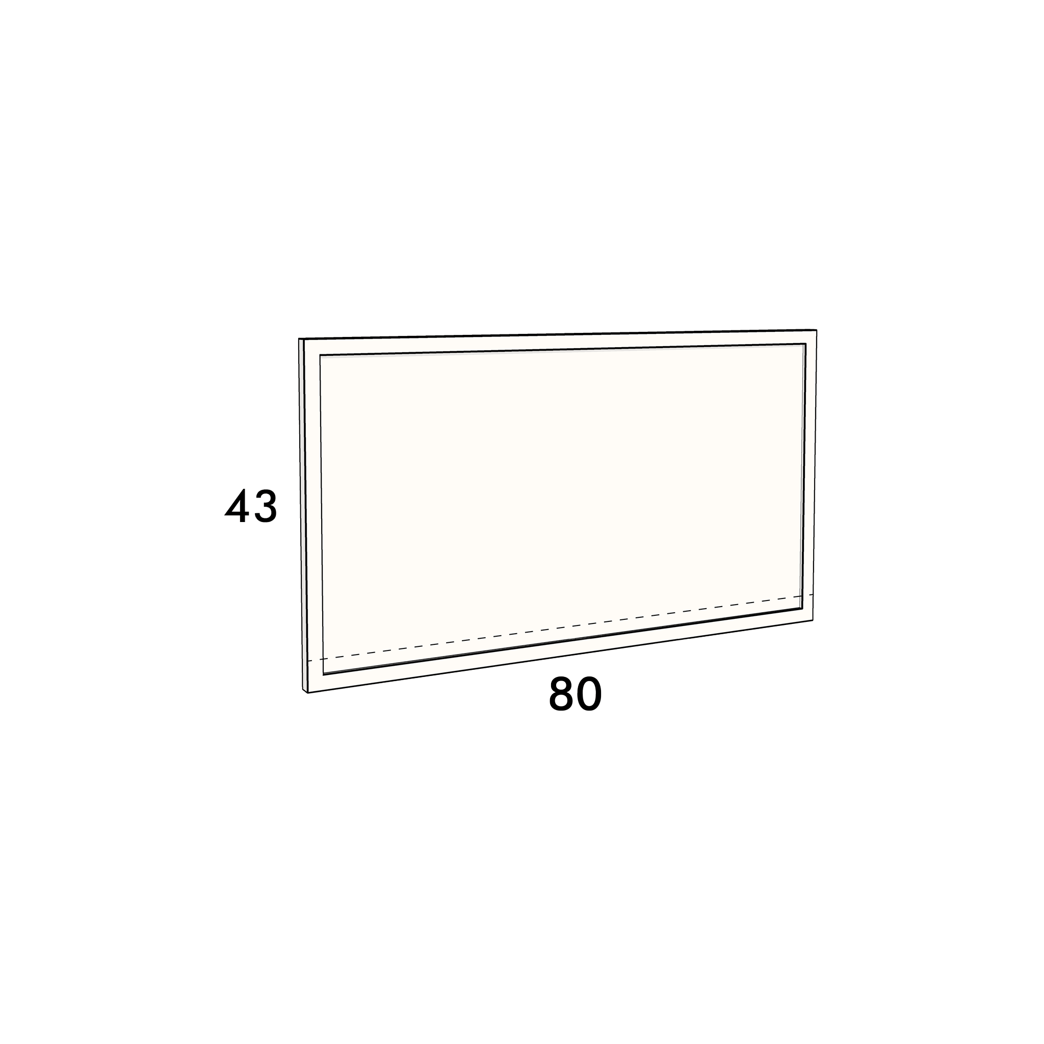 80cm wide, 43cm high cupboard door to fit an IKEA Metod kitchen cabinet