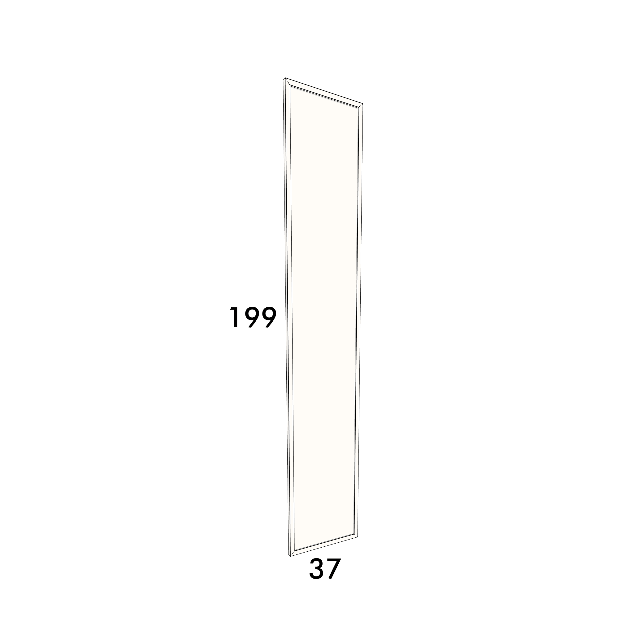 37cm wide, 199cm high door to fit an IKEA Pax wardrobe