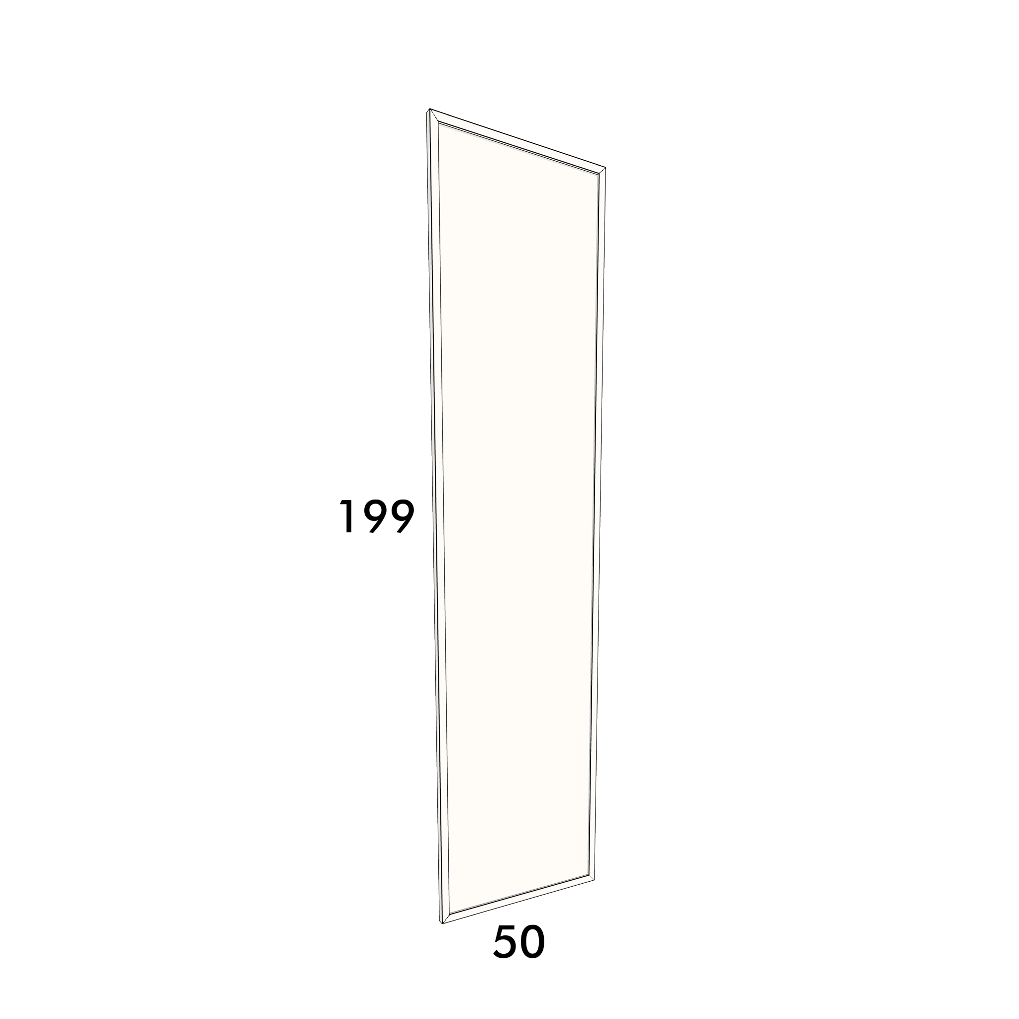 50cm wide, 199cm high door to fit an IKEA Pax wardrobe