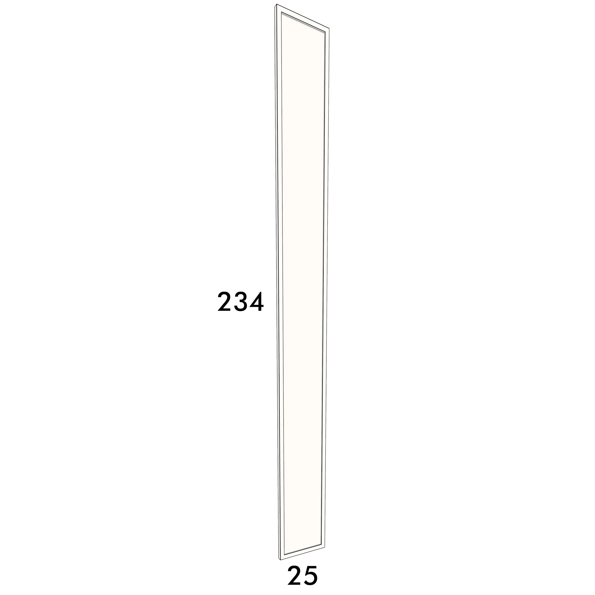 25cm wide, 234cm high cupboard door to fit an IKEA Metod kitchen cabinet