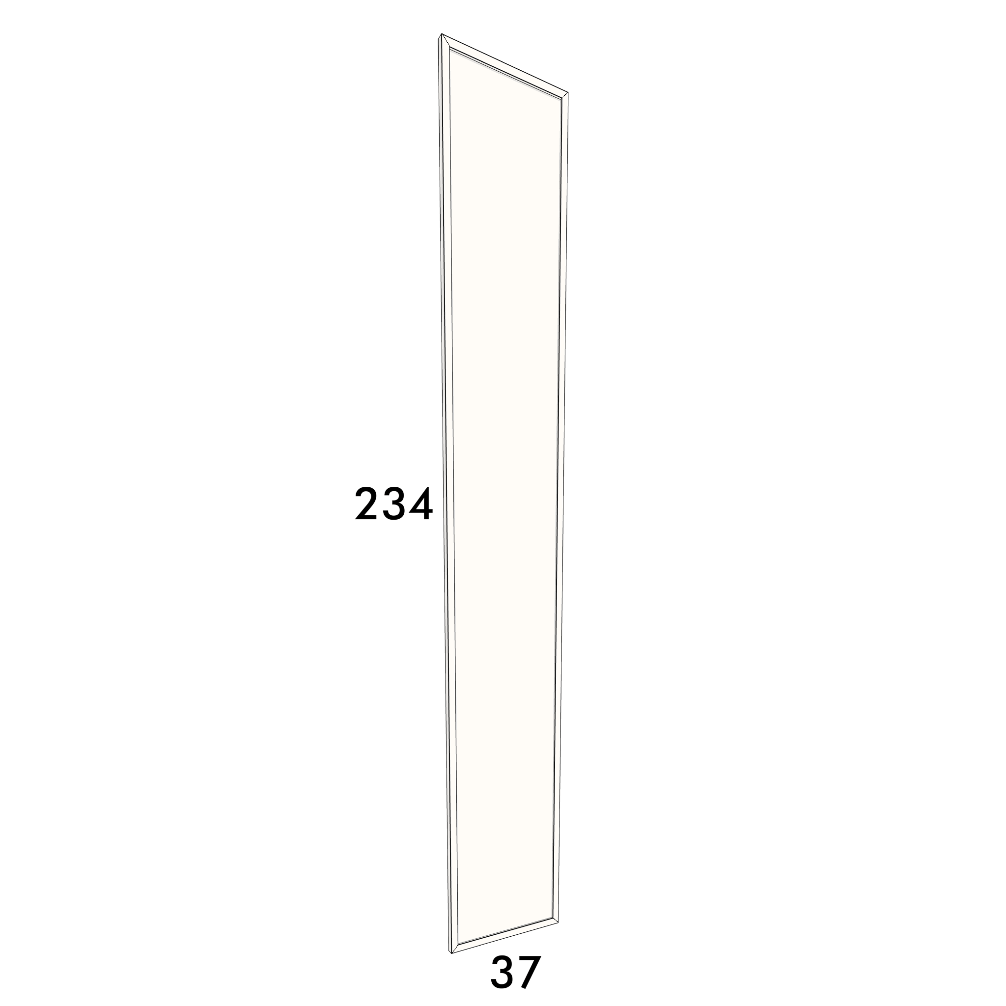 37cm wide, 234cm high door to fit an IKEA Pax wardrobe