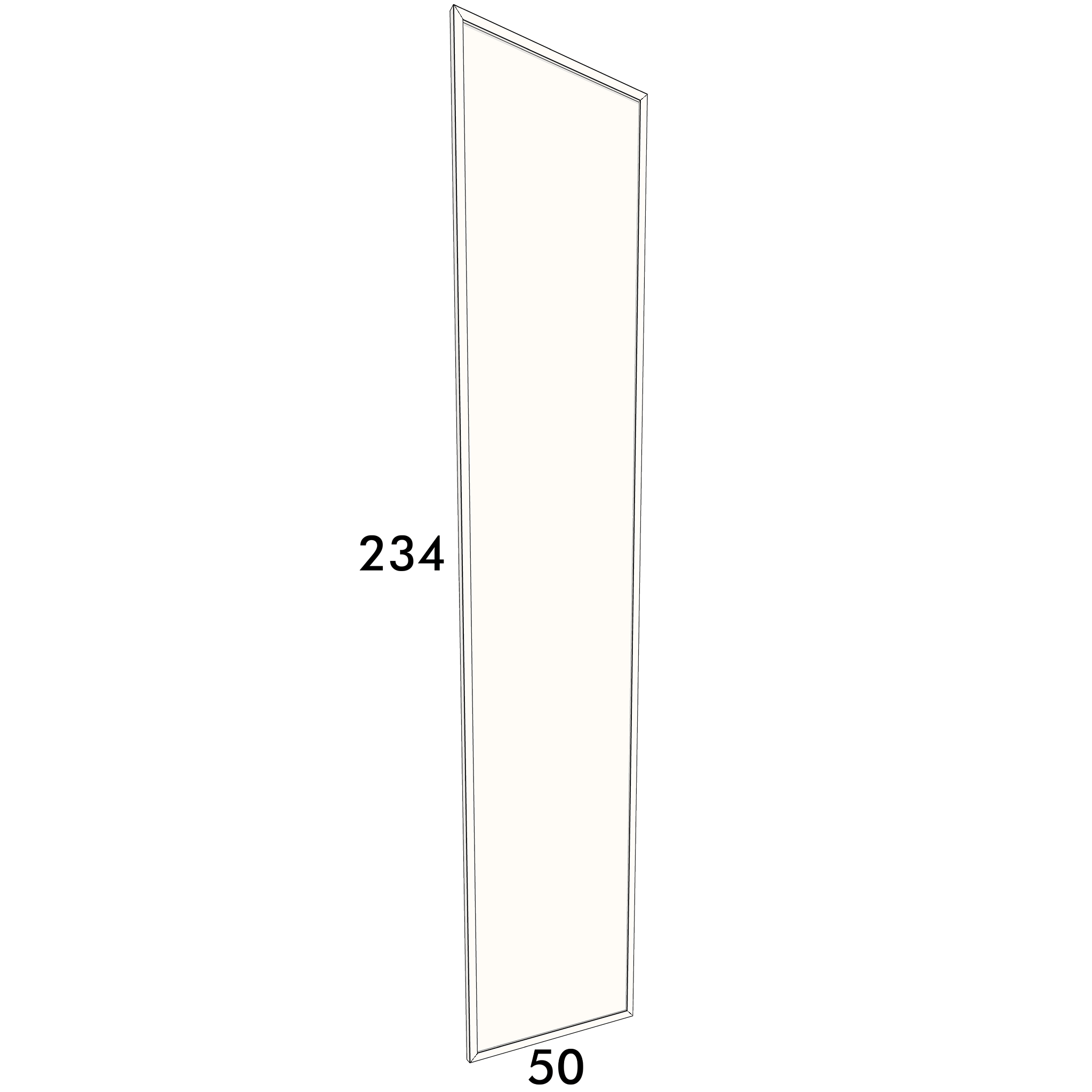 50cm wide, 234cm high door to fit an IKEA Pax wardrobe