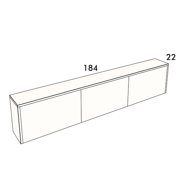 184cm long, 22cm wide cover panel to fit an IKEA Besta cabinet