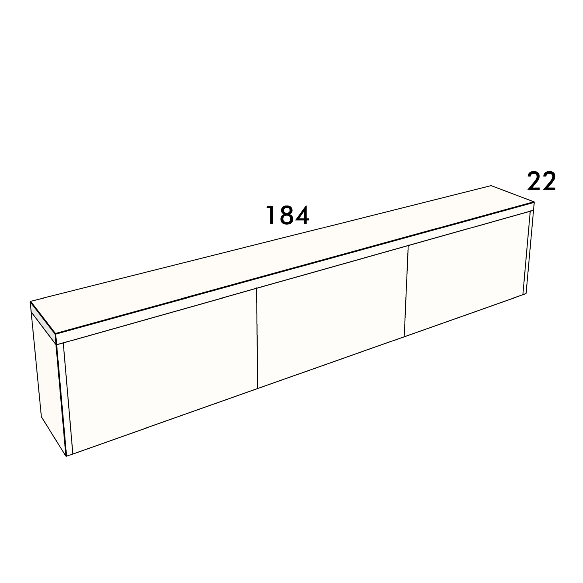 124cm long, 22cm wide cover panel to fit an IKEA Besta cabinet