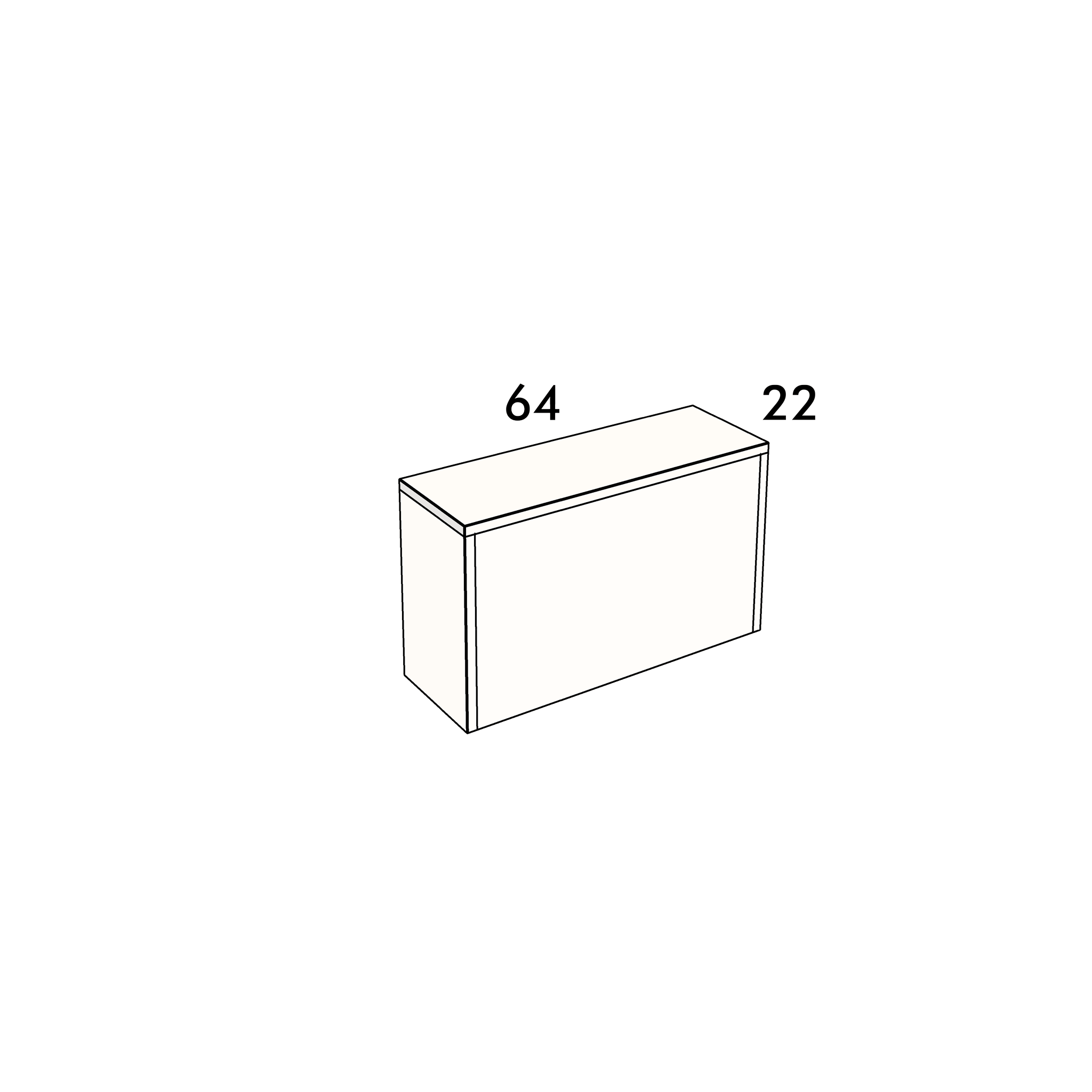 64cm long, 22cm wide cover panel to fit an IKEA Besta cabinet