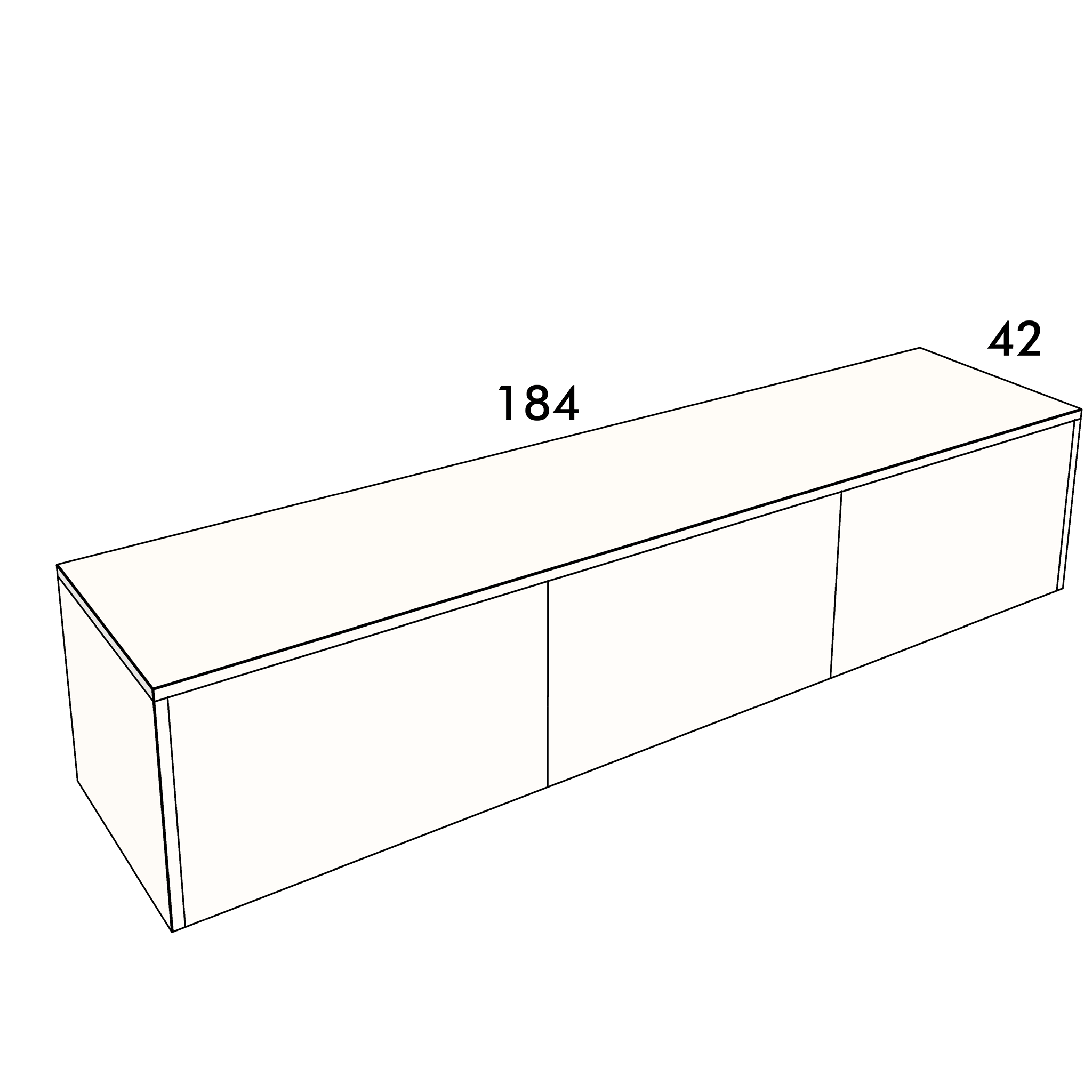 184cm long, 42cm wide cover panel to fit an IKEA Besta cabinet