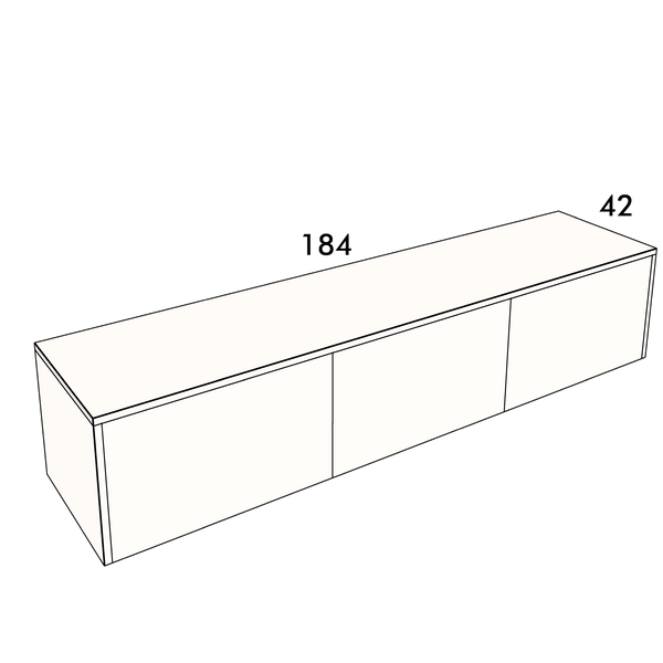 184cm long, 42cm wide cover panel to fit an IKEA Besta cabinet