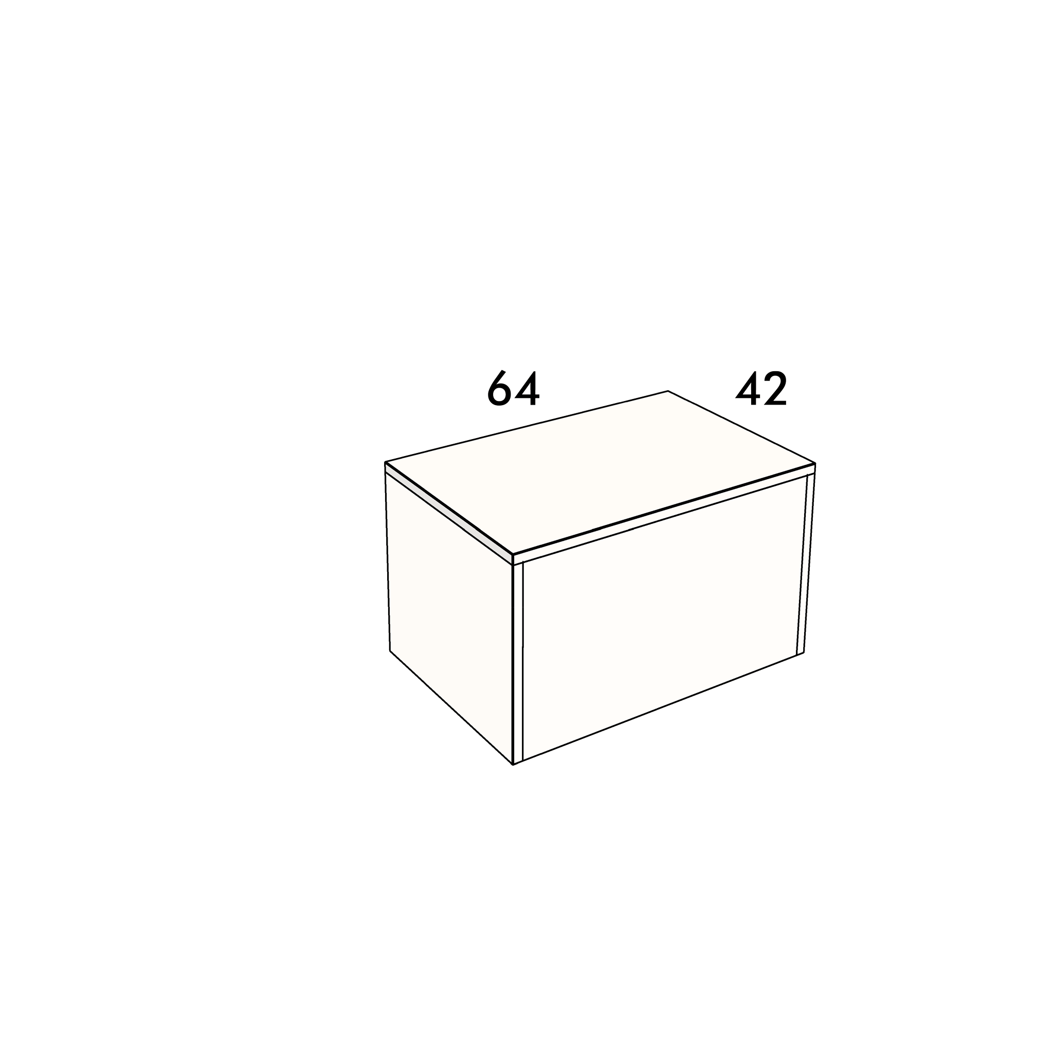 64cm long, 42cm wide cover panel to fit an IKEA Besta cabinet