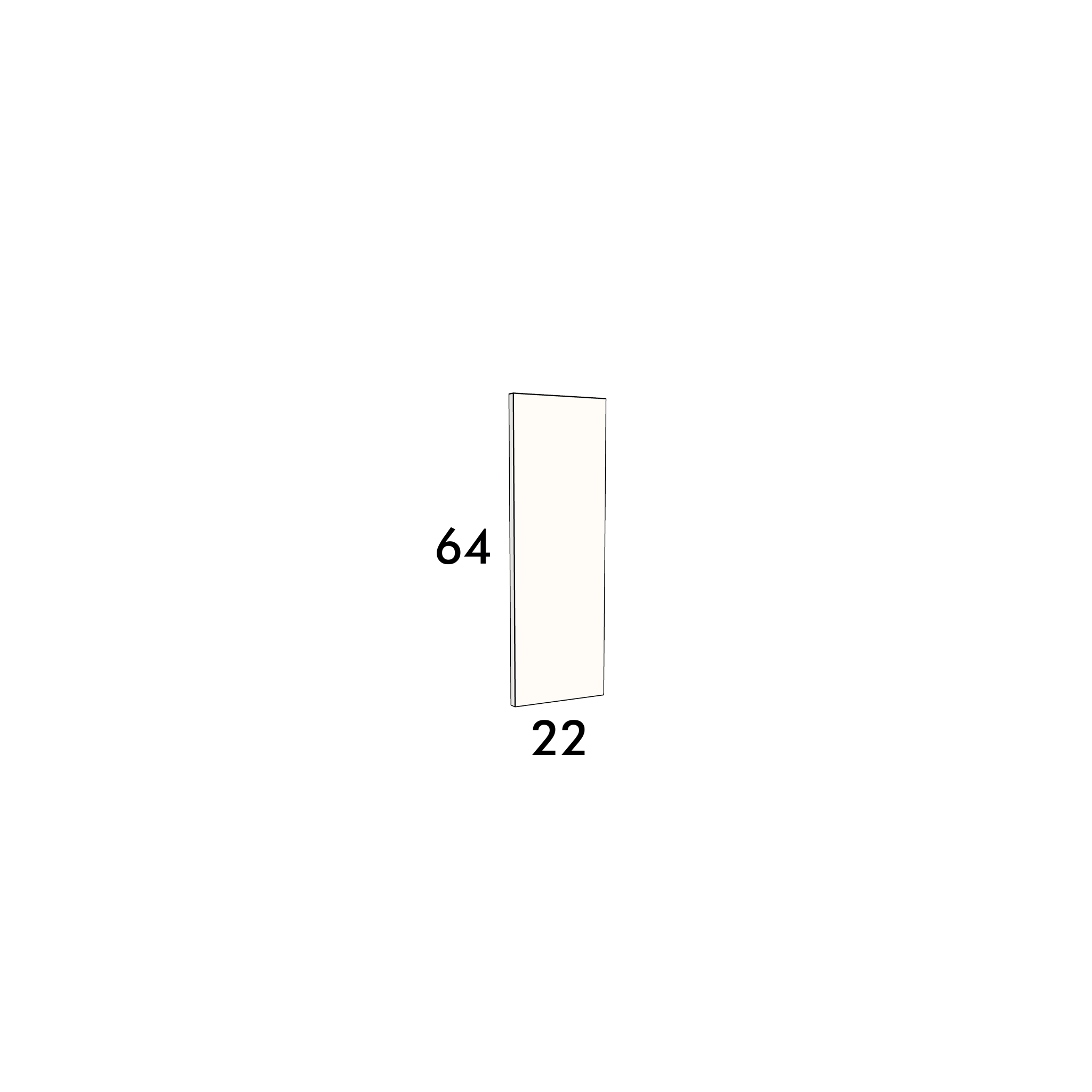 22cm wide, 64cm high cover panel to fit an IKEA Besta cabinet