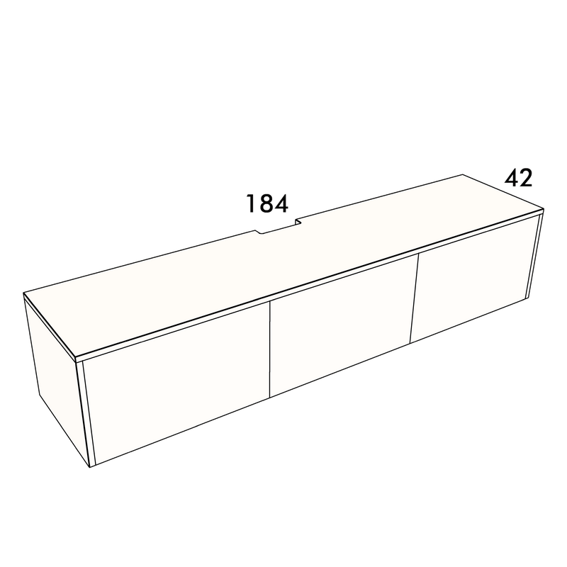 184cm long, 42cm wide cover panel to fit an IKEA Besta cabinet