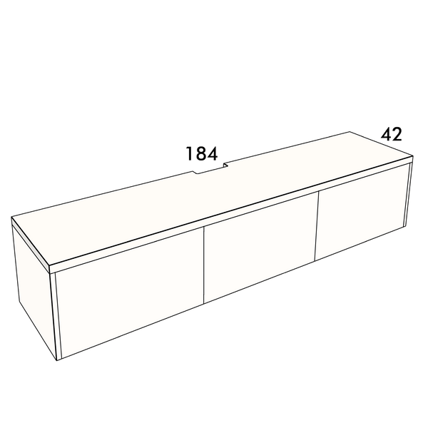 184cm long, 42cm wide cover panel to fit an IKEA Besta cabinet