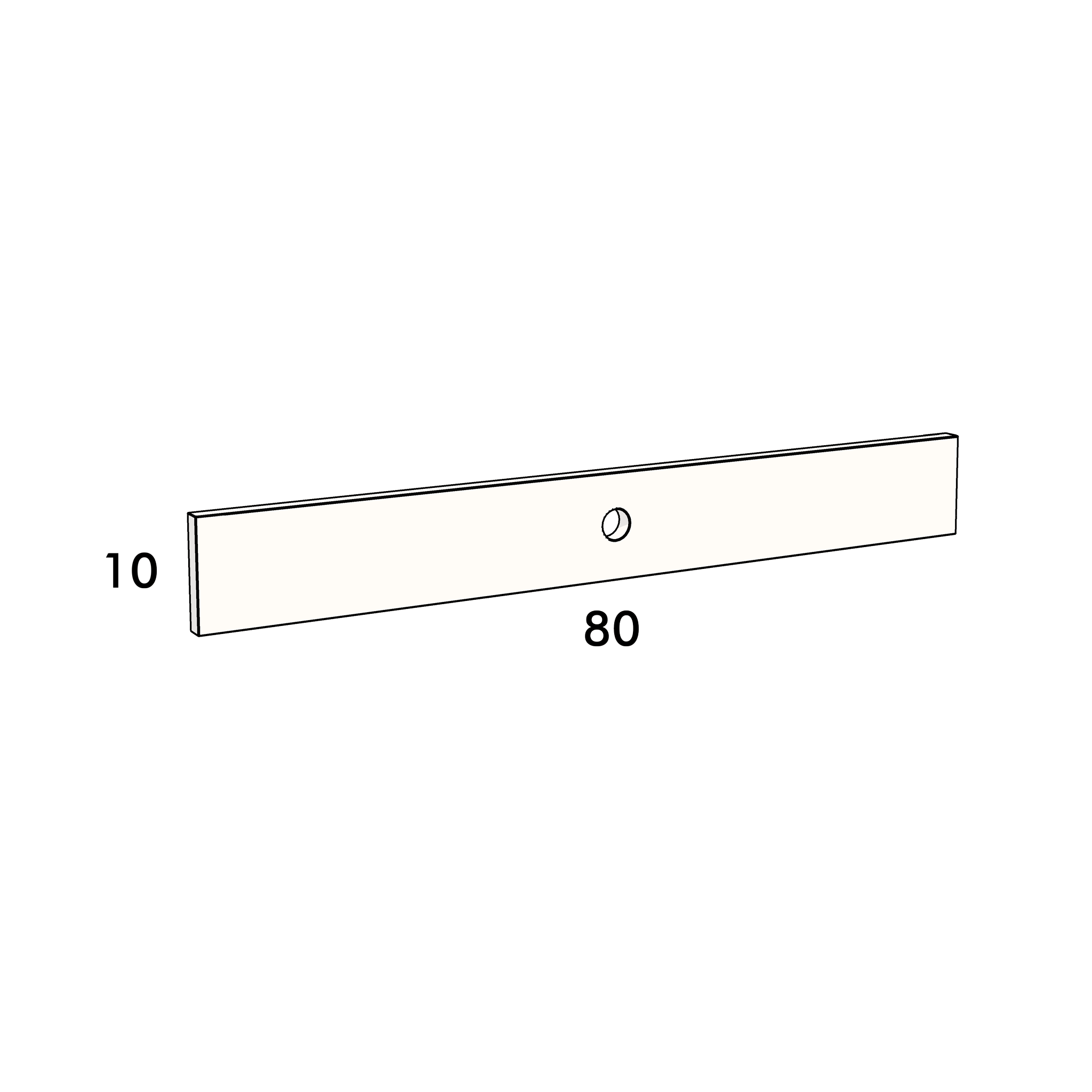80cm wide, 10cm high drawer front to fit an IKEA Metod kitchen cabinet