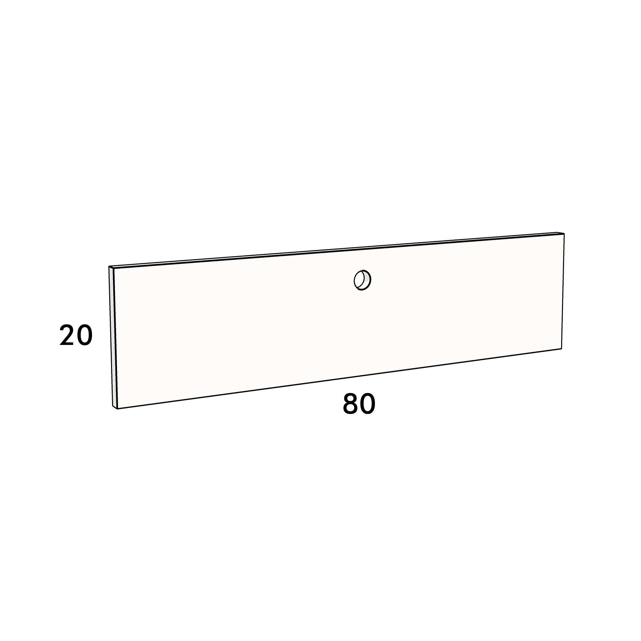 80cm wide, 20cm high drawer front to fit an IKEA Metod kitchen cabinet
