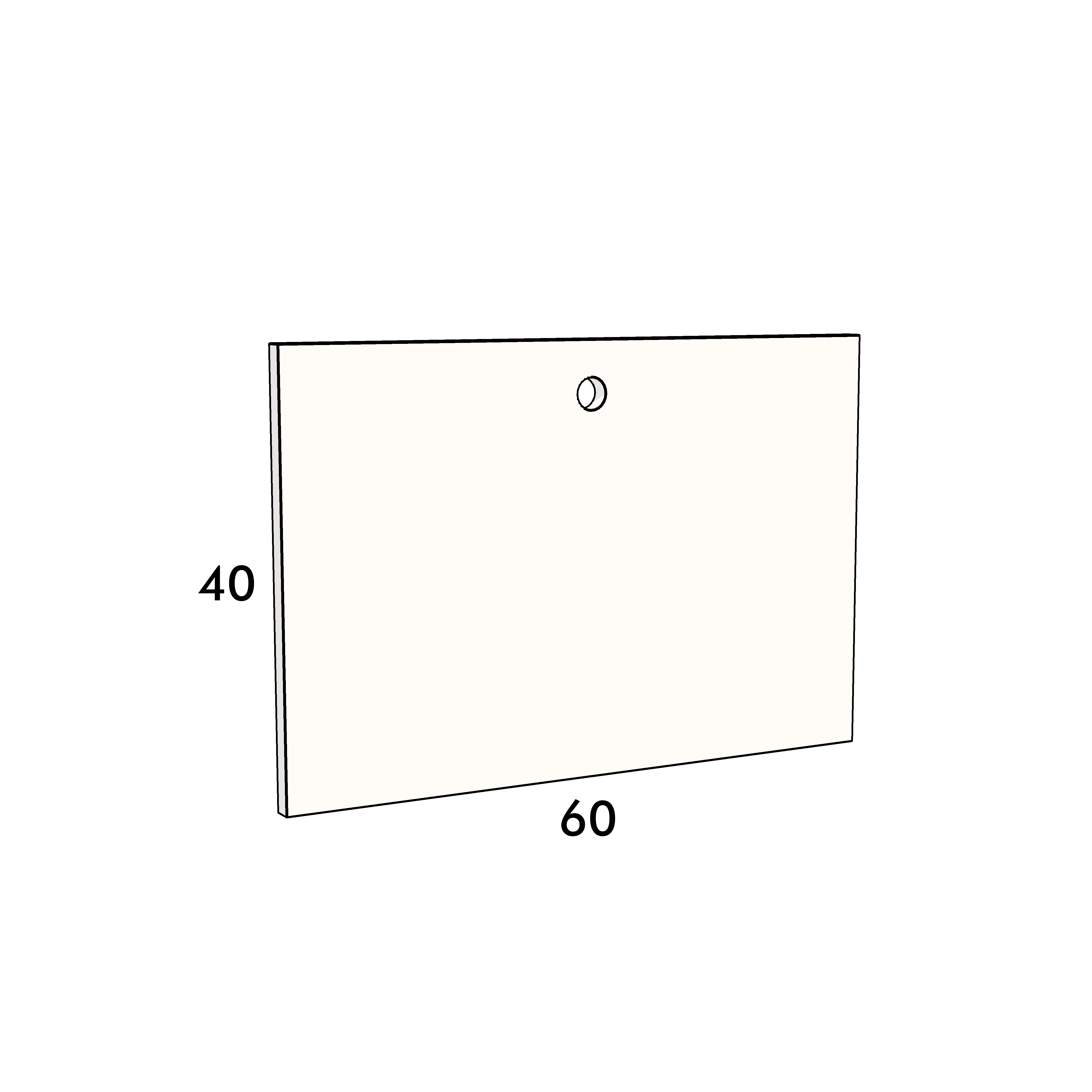 60cm wide, 40cm high drawer front to fit an IKEA Metod kitchen cabinet