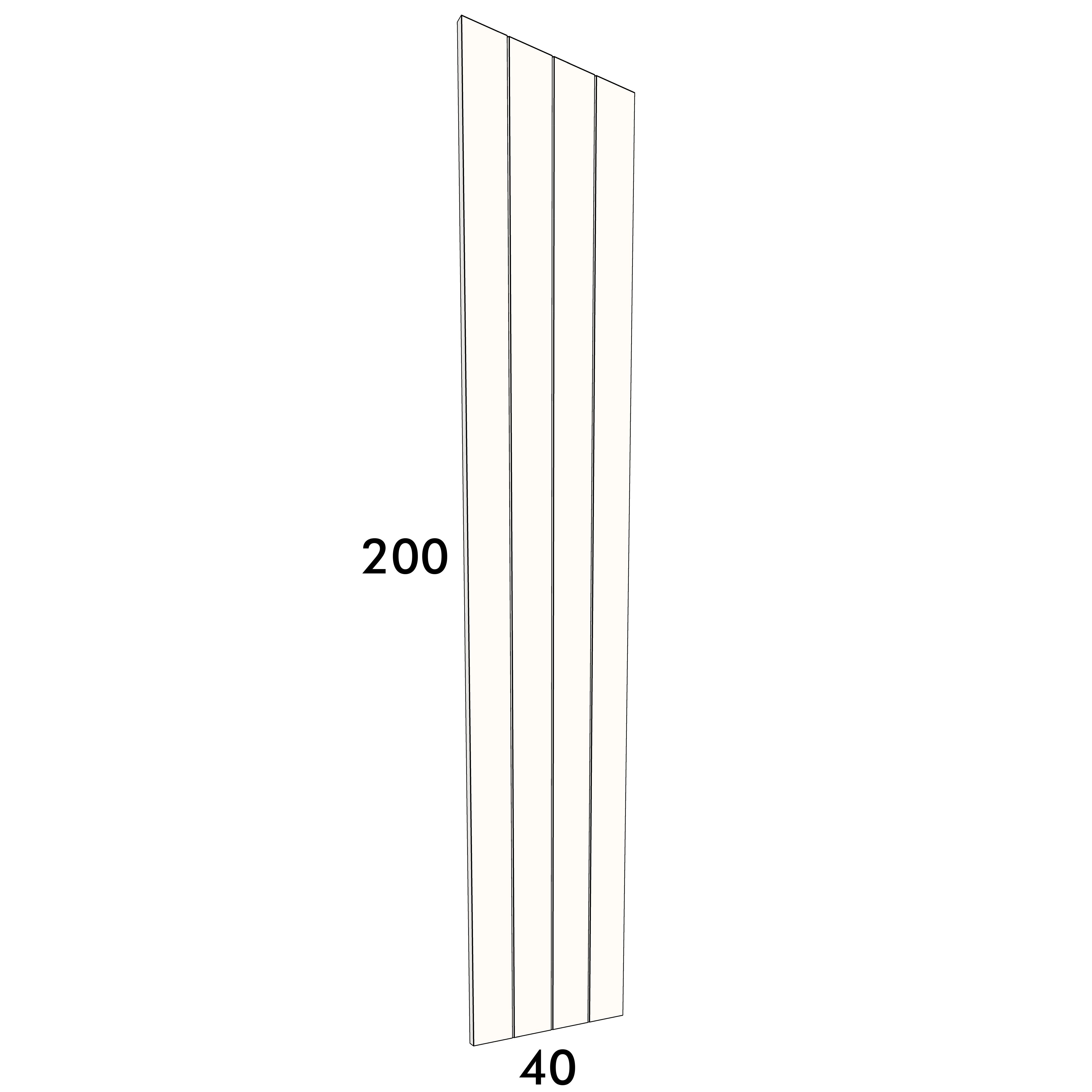 40cm wide, 200cm high cupboard door to fit an IKEA Metod kitchen cabinet