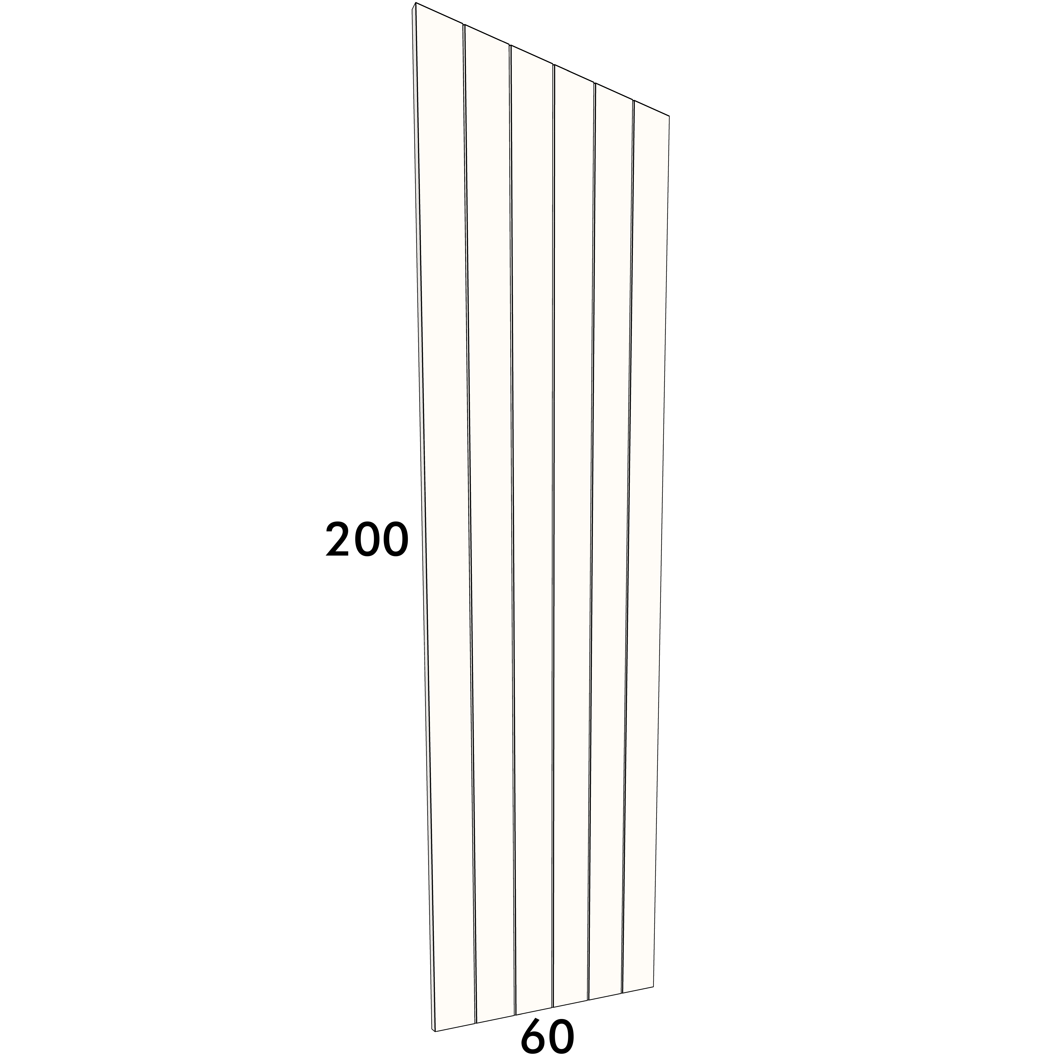 60cm wide, 200cm high cupboard door to fit an IKEA Metod kitchen cabinet