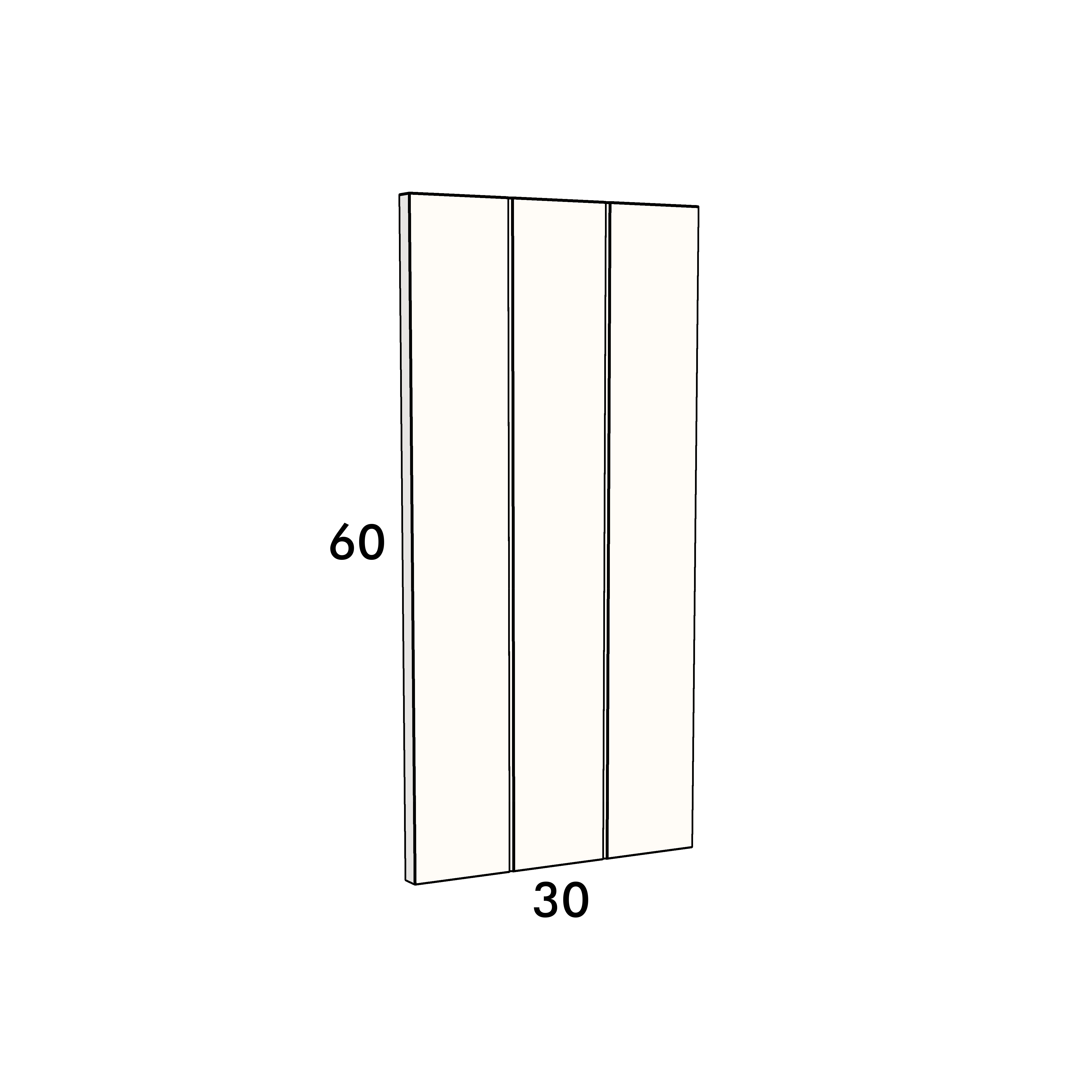 30cm wide, 60cm high cupboard door to fit an IKEA Metod kitchen cabinet