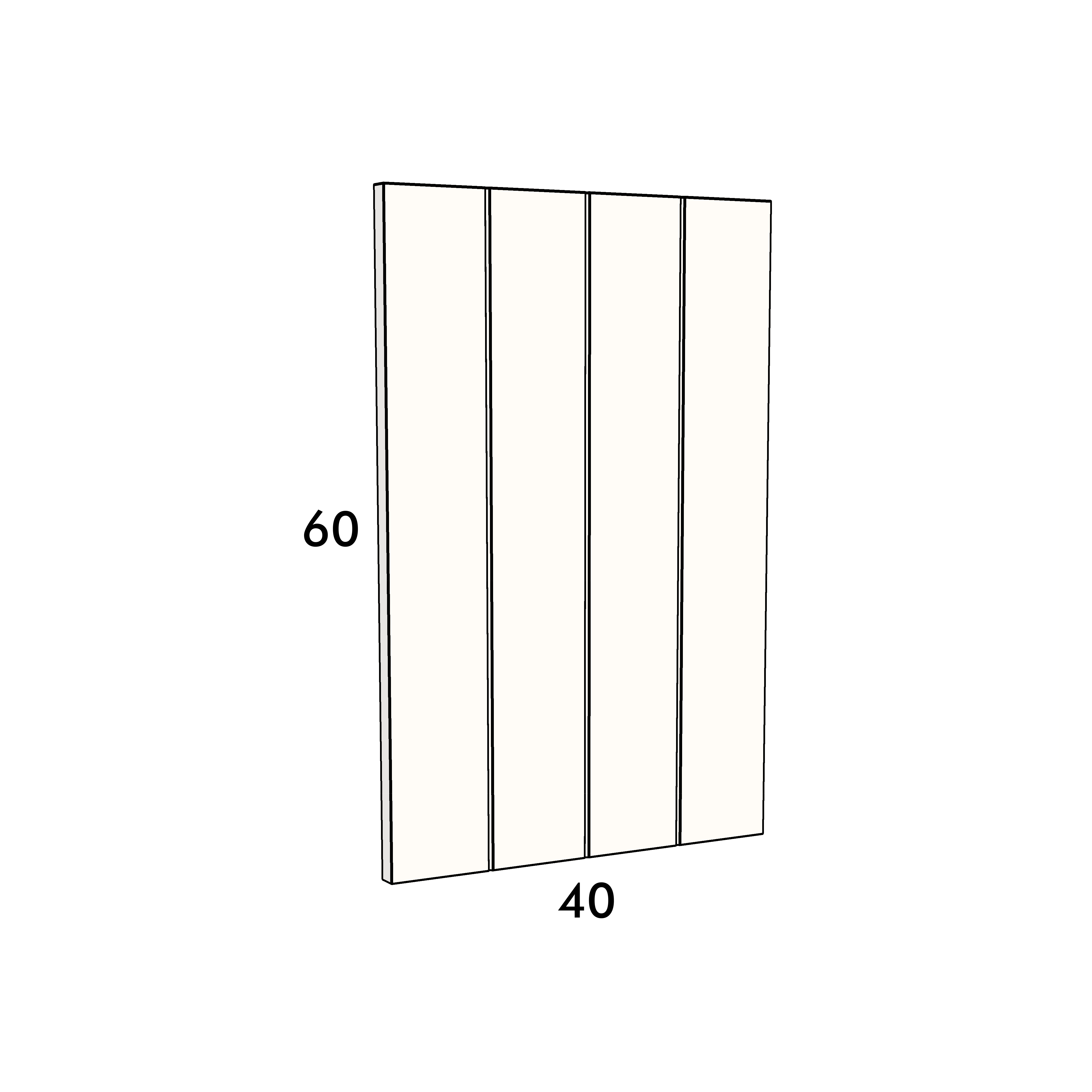 40cm wide, 60cm high cupboard door to fit an IKEA Metod kitchen cabinet