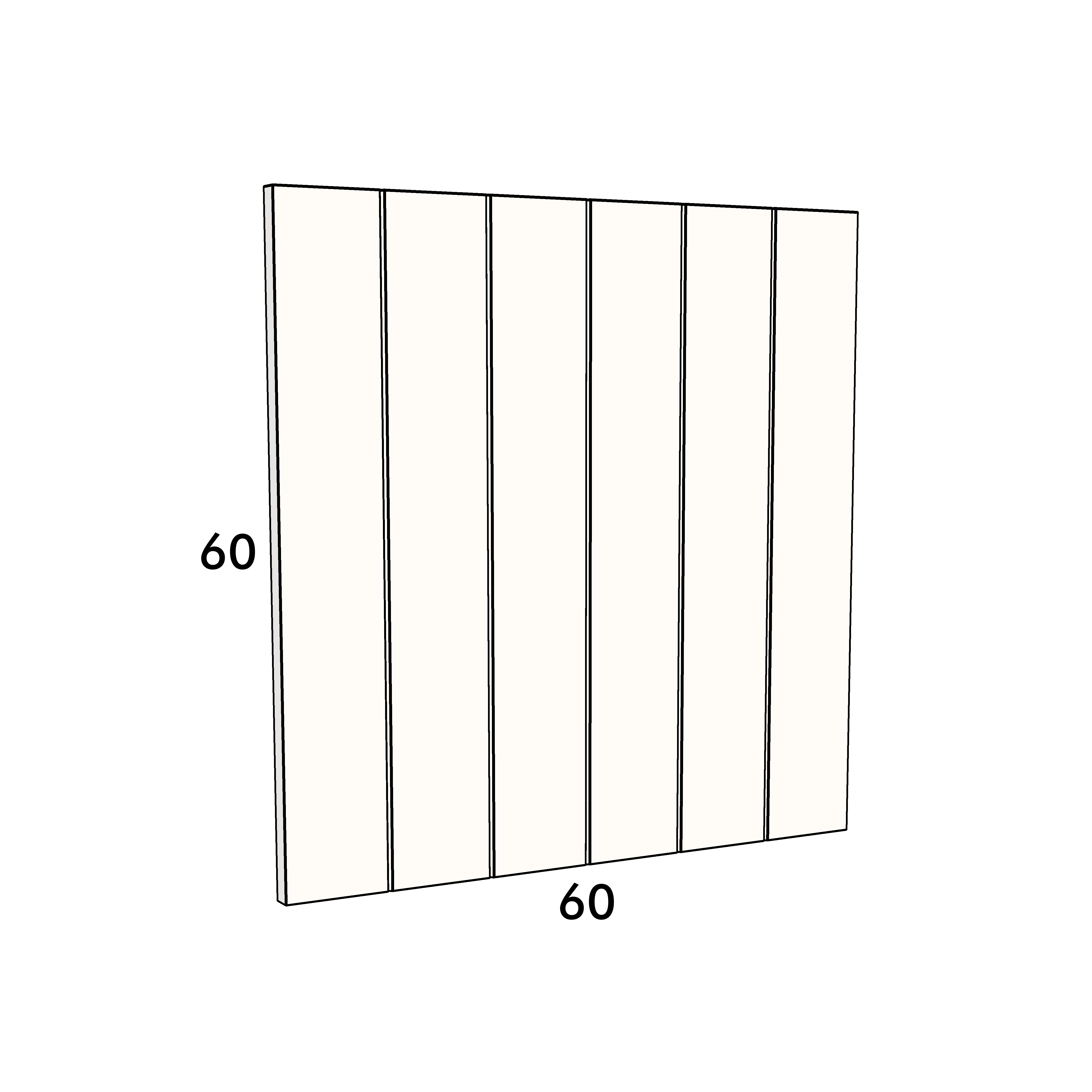 60cm wide, 60cm high cupboard door to fit an IKEA Metod kitchen cabinet