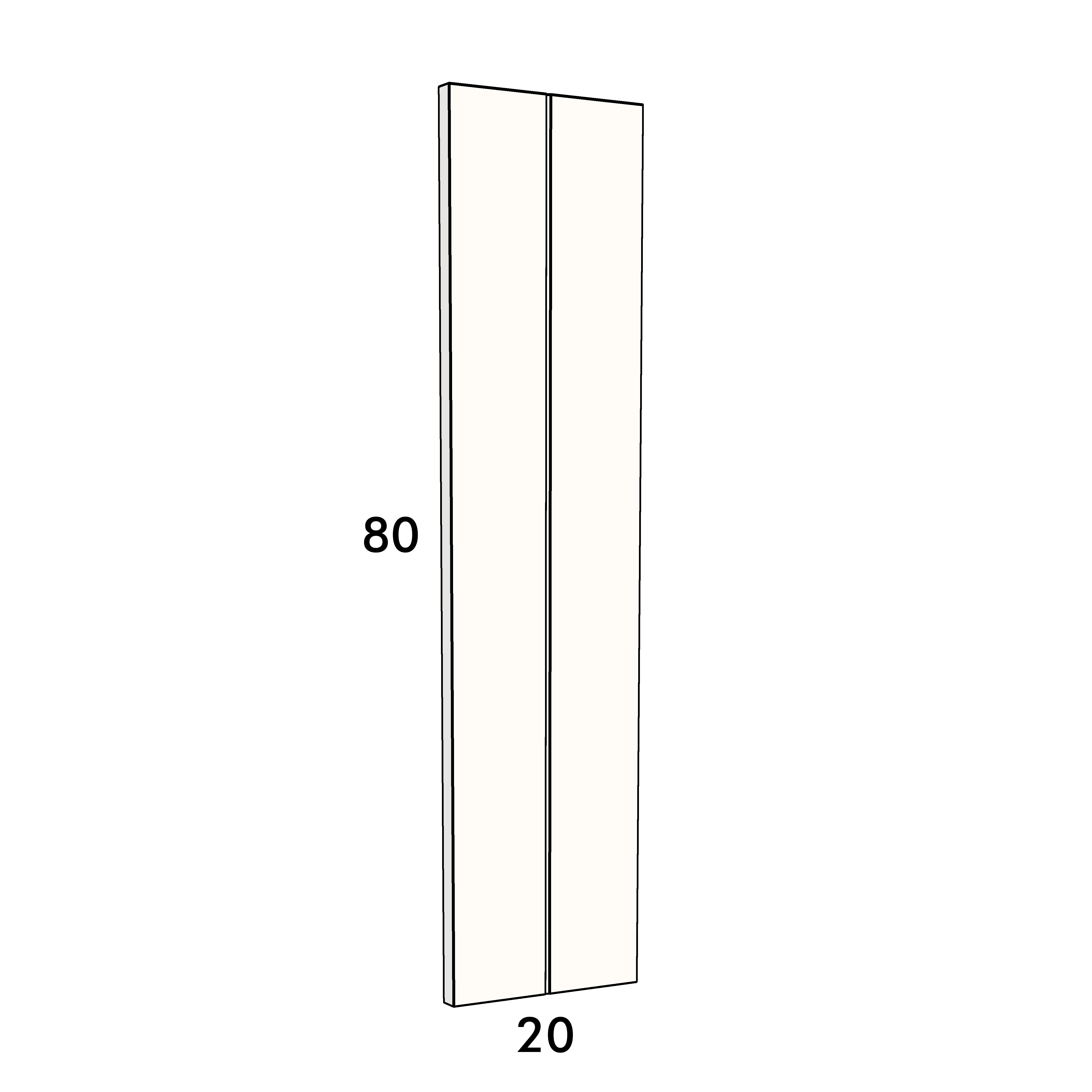 20cm wide, 80cm high cupboard door to fit an IKEA Metod kitchen cabinet