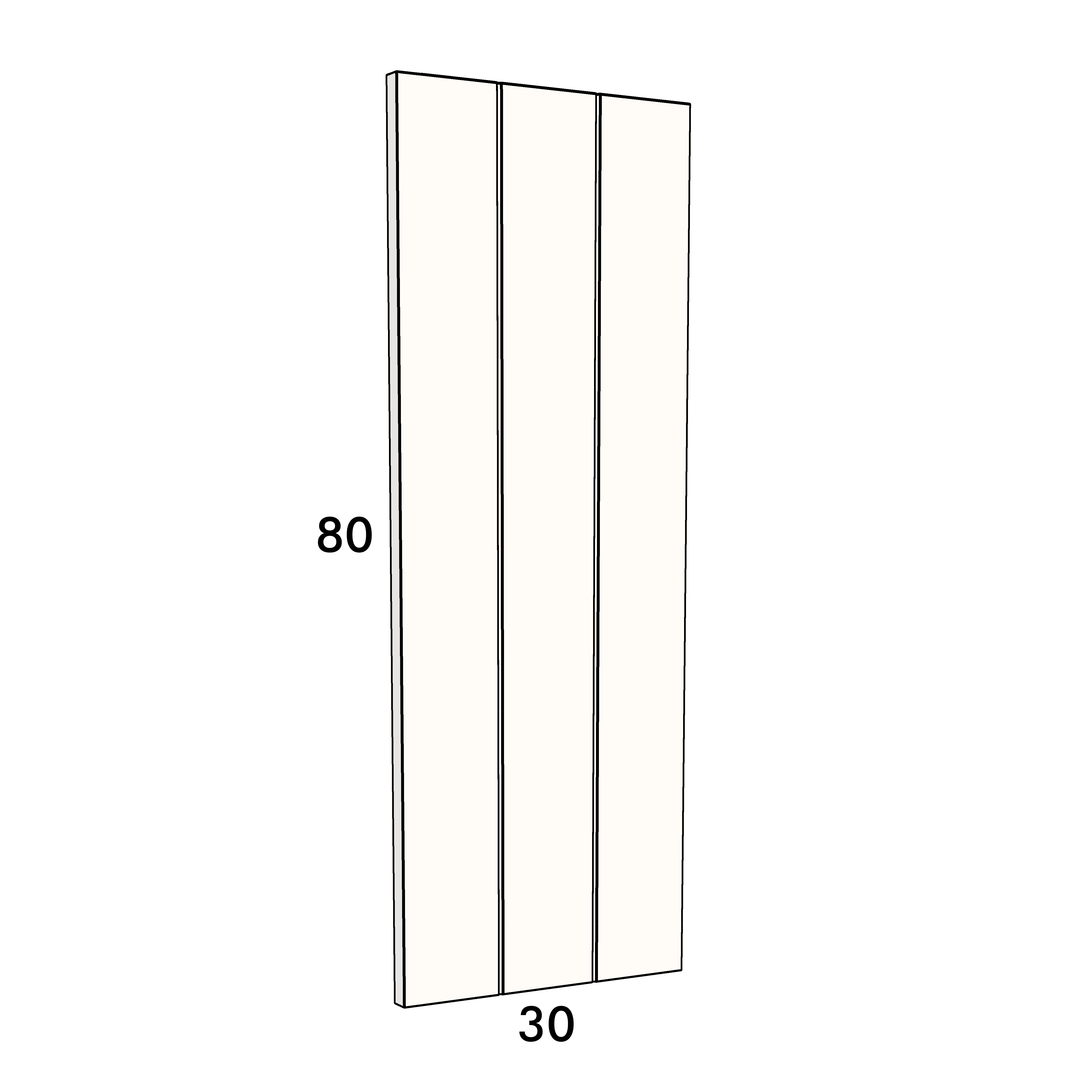30cm wide, 80cm high cupboard door to fit an IKEA Metod kitchen cabinet