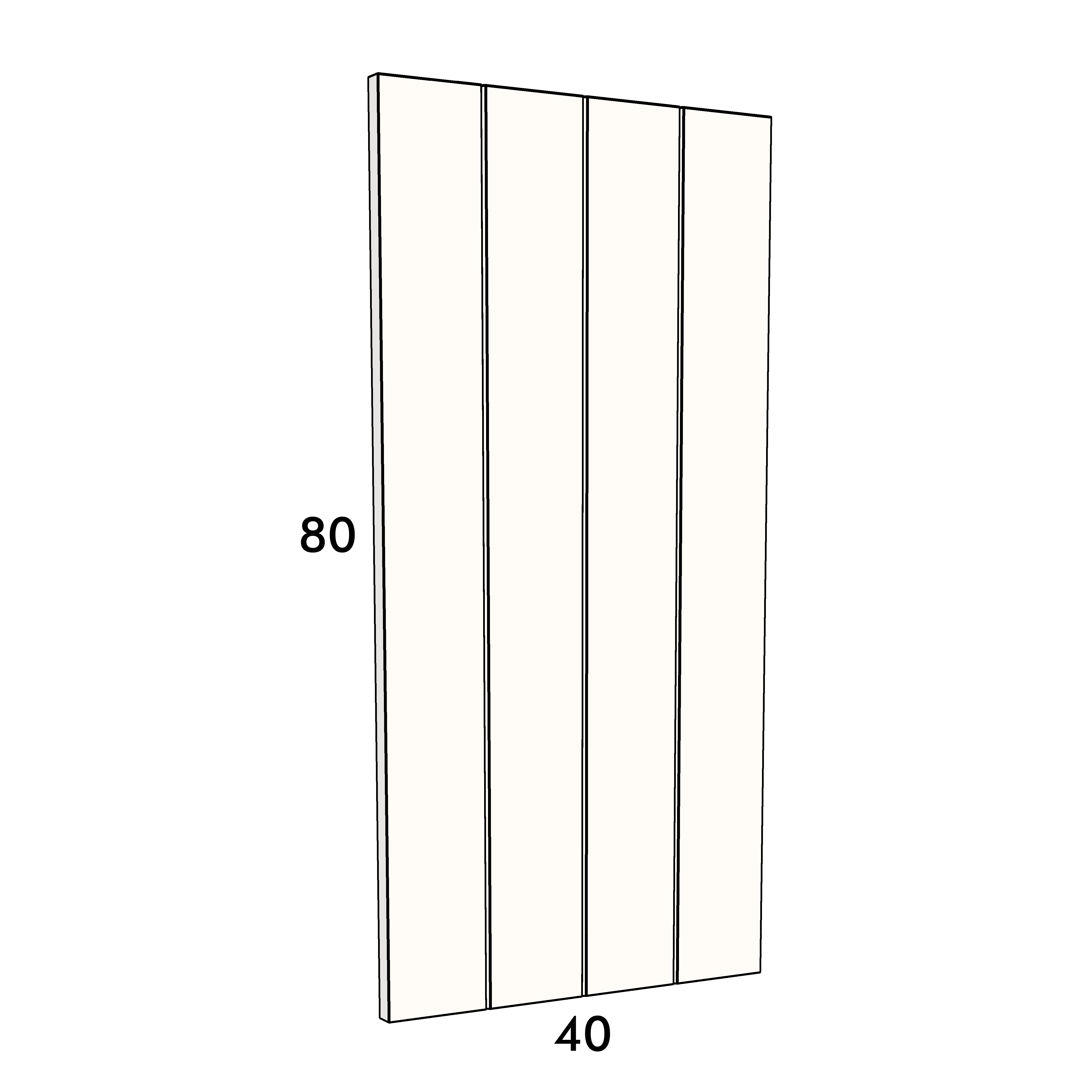40cm wide, 80cm high cupboard door to fit an IKEA Metod kitchen cabinet