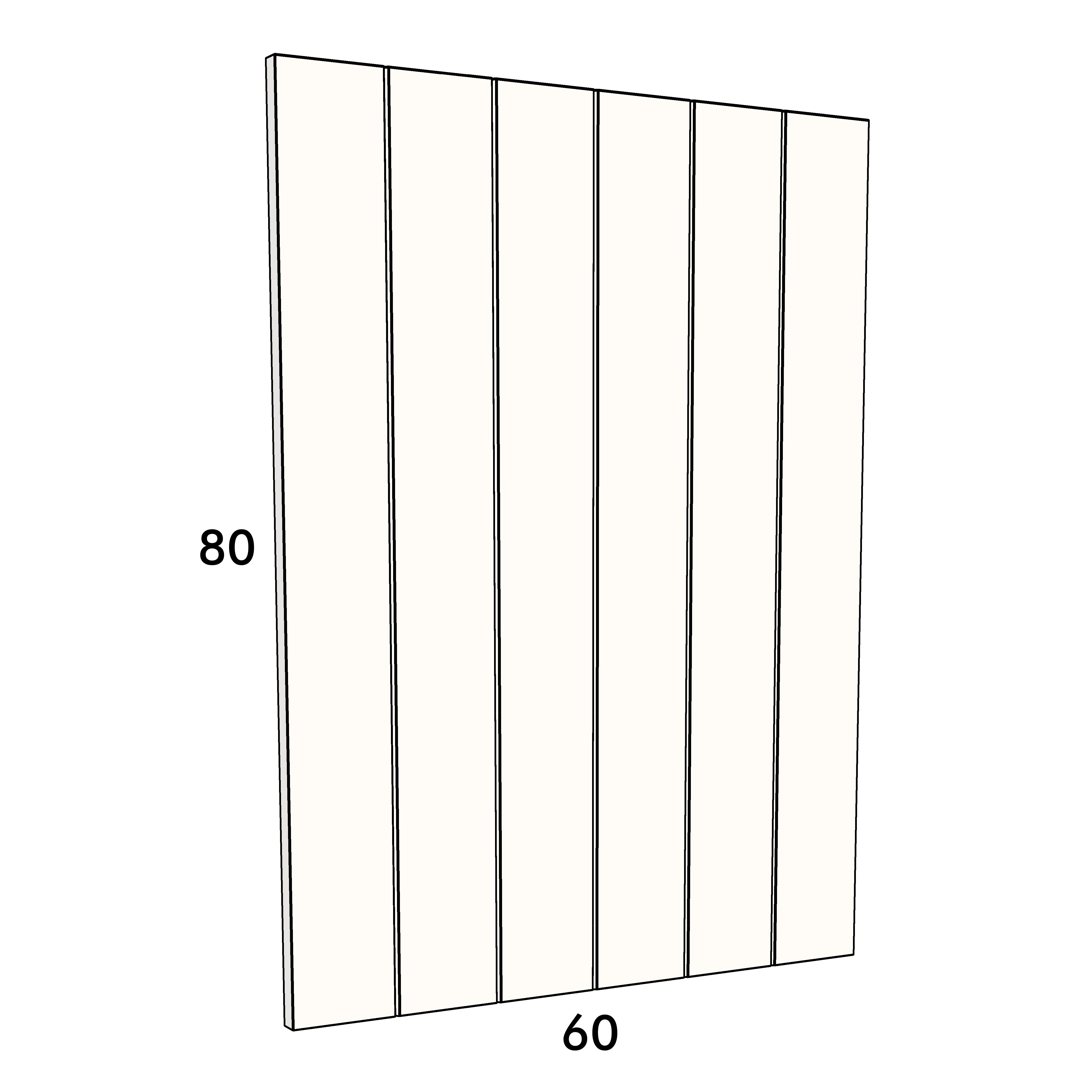 60cm wide, 80cm high cupboard door to fit an IKEA Metod kitchen cabinet
