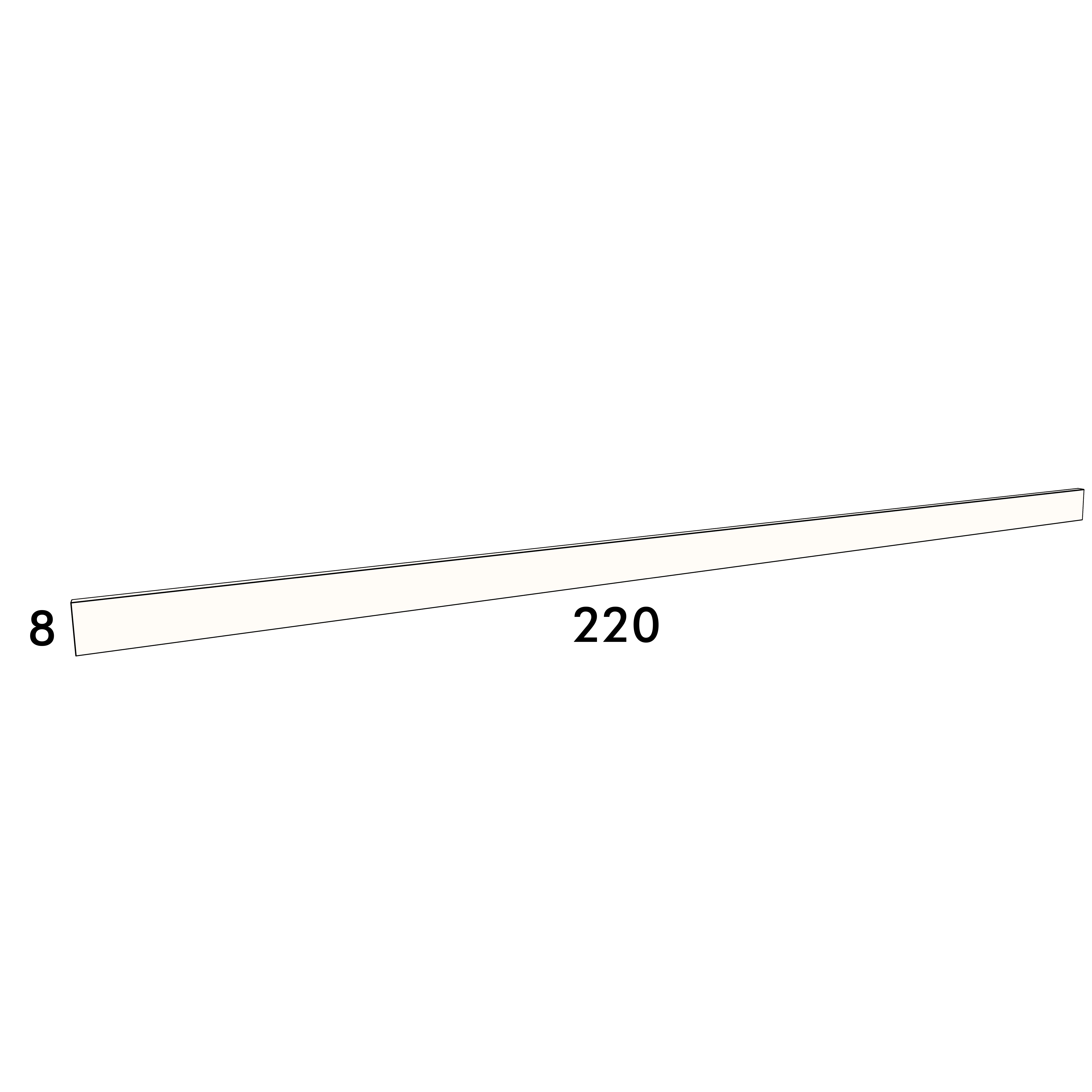220cm long, 8cm high plinth to fit an IKEA Metod kitchen cabinet