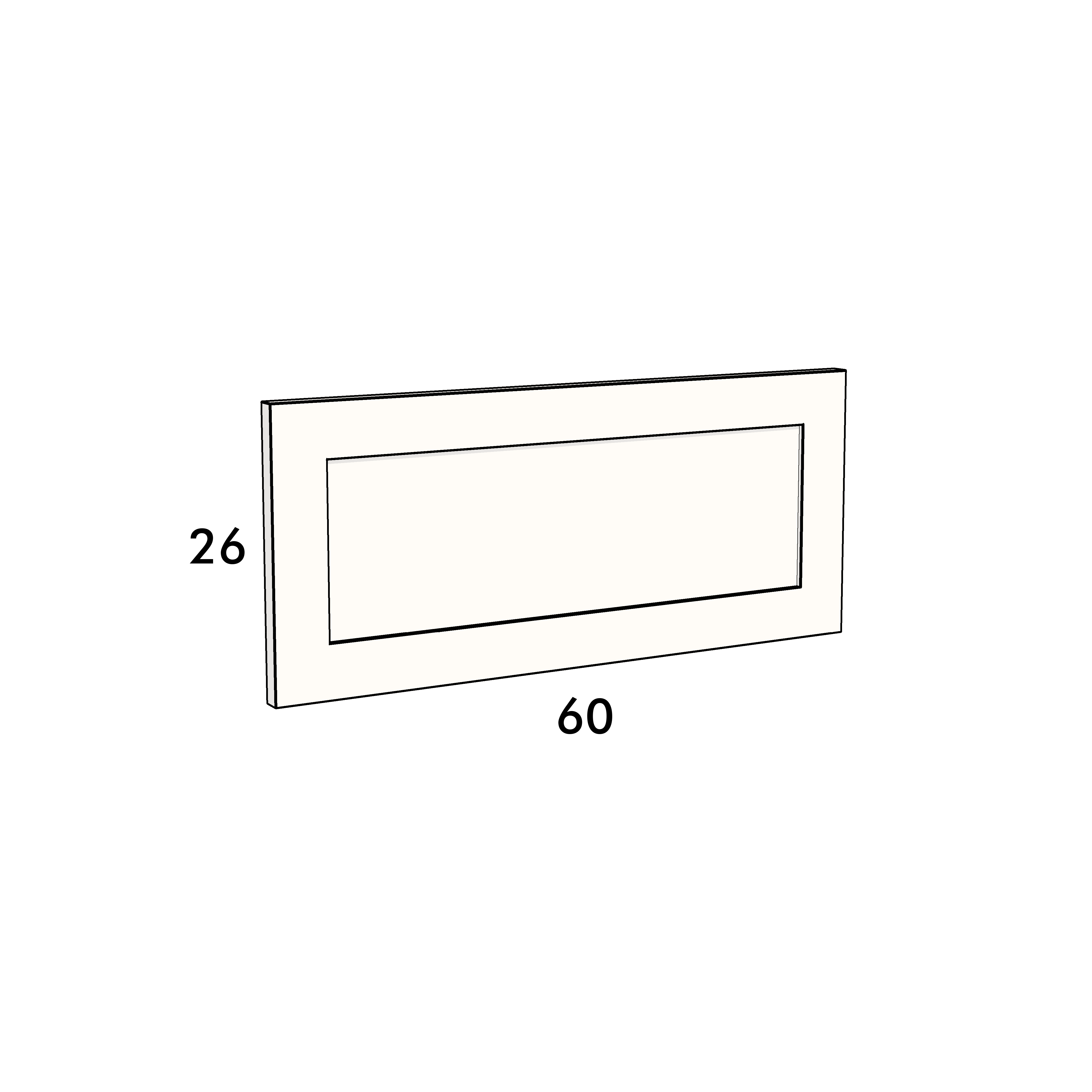60cm wide, 26cm high drawer front to fit an IKEA Besta cabinet