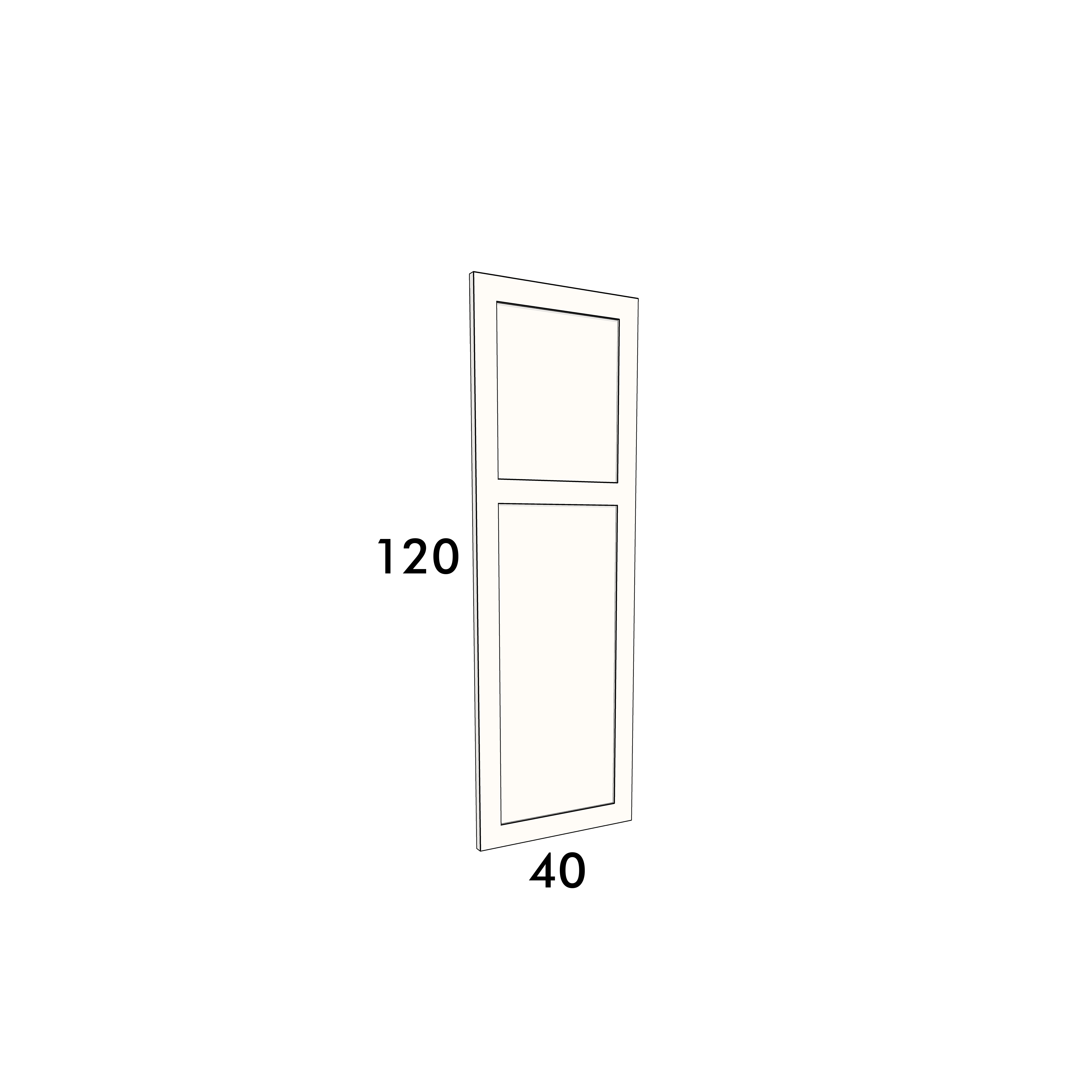 40cm wide, 120cm high cupboard door to fit an IKEA Metod kitchen cabinet
