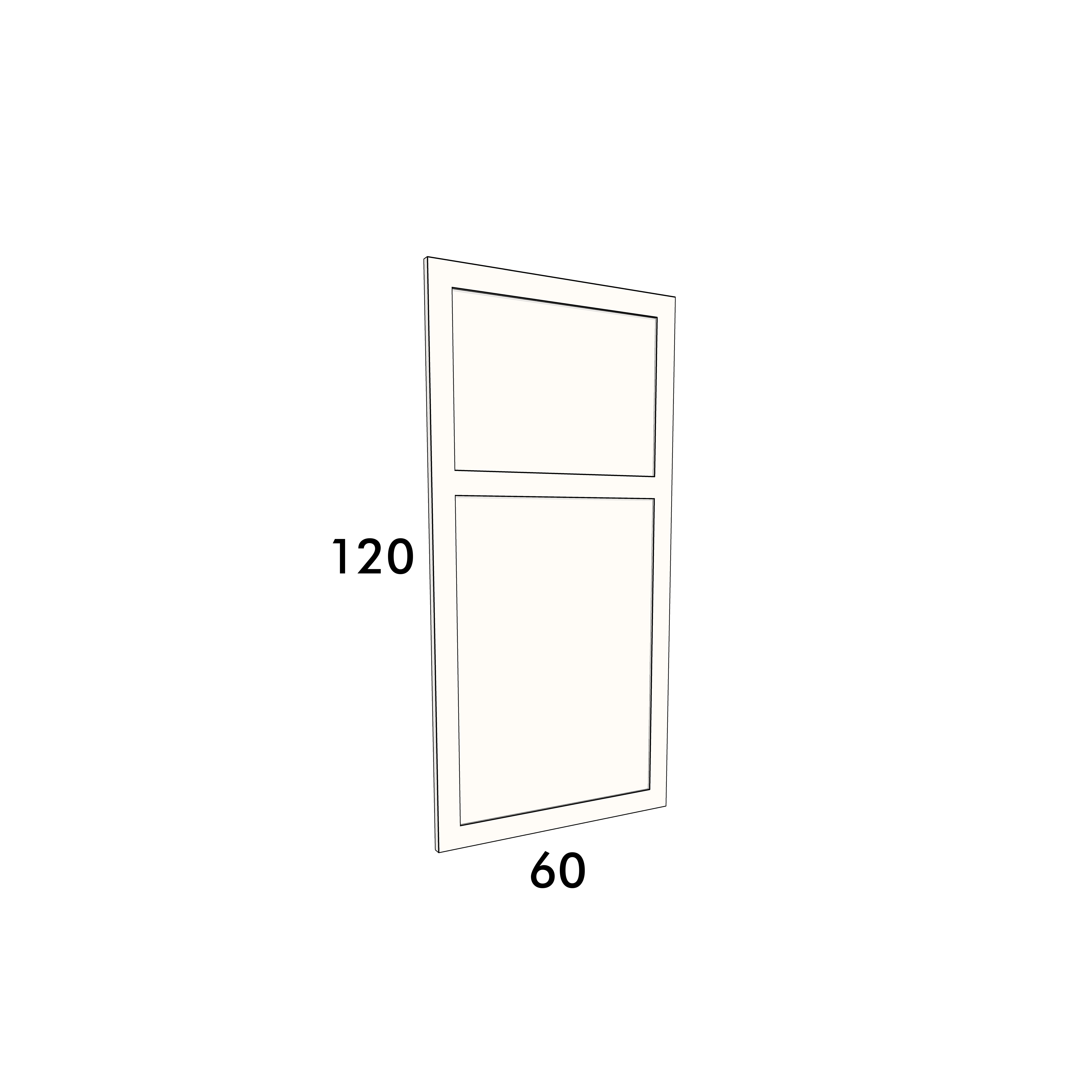 60cm wide, 120cm high cupboard door to fit an IKEA Metod kitchen cabinet