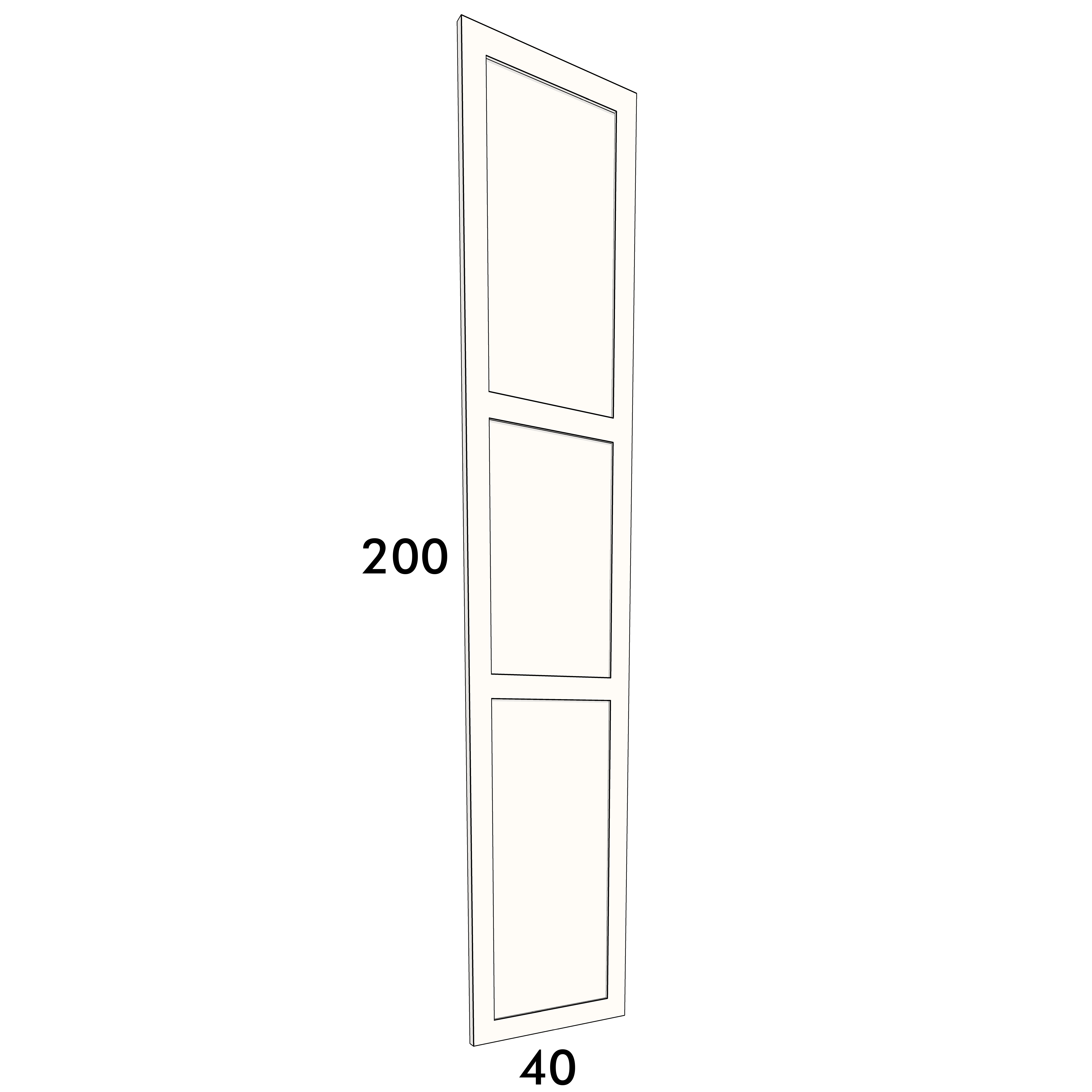 40cm wide, 200cm high cupboard door to fit an IKEA Metod kitchen cabinet