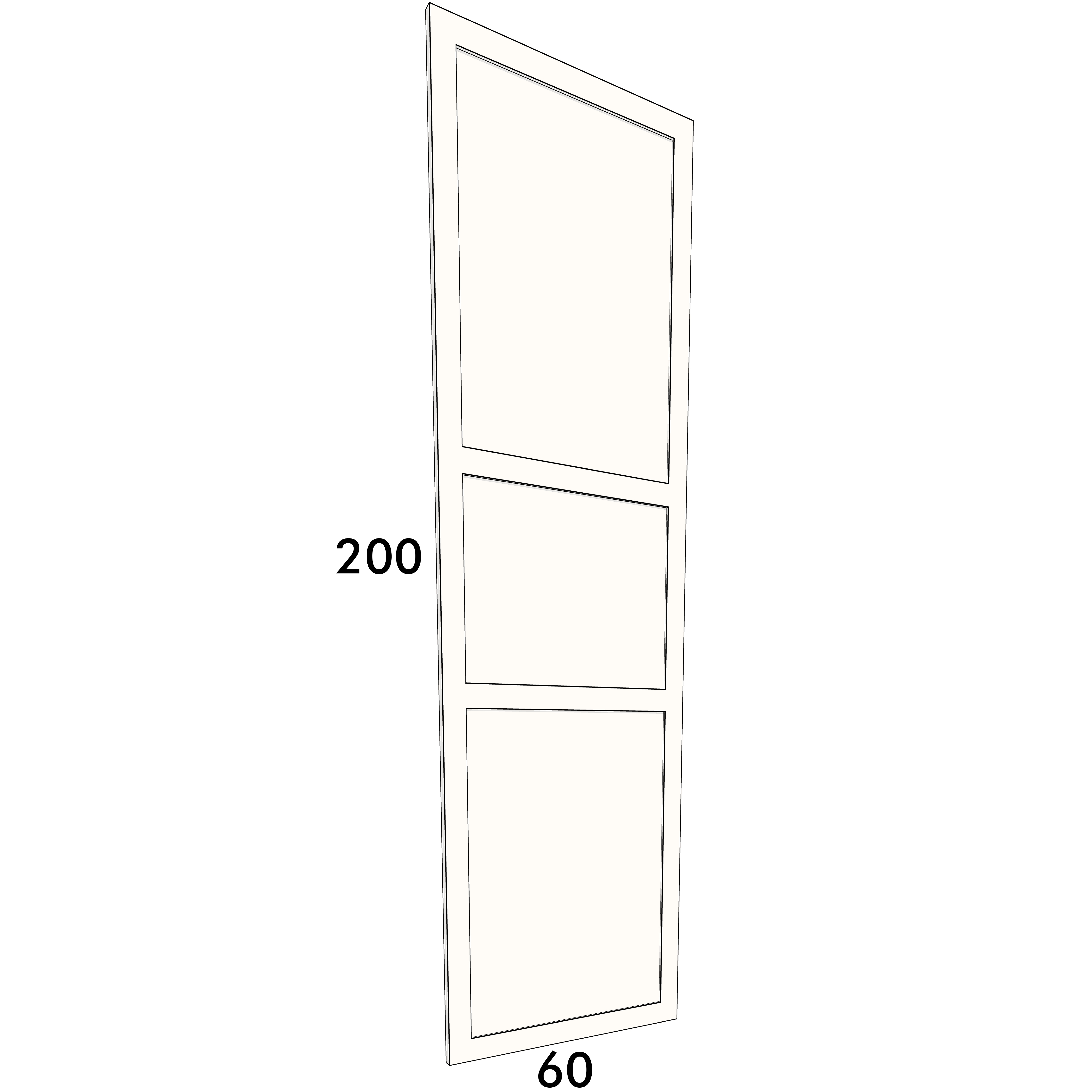 60cm wide, 200cm high cupboard door to fit an IKEA Metod kitchen cabinet