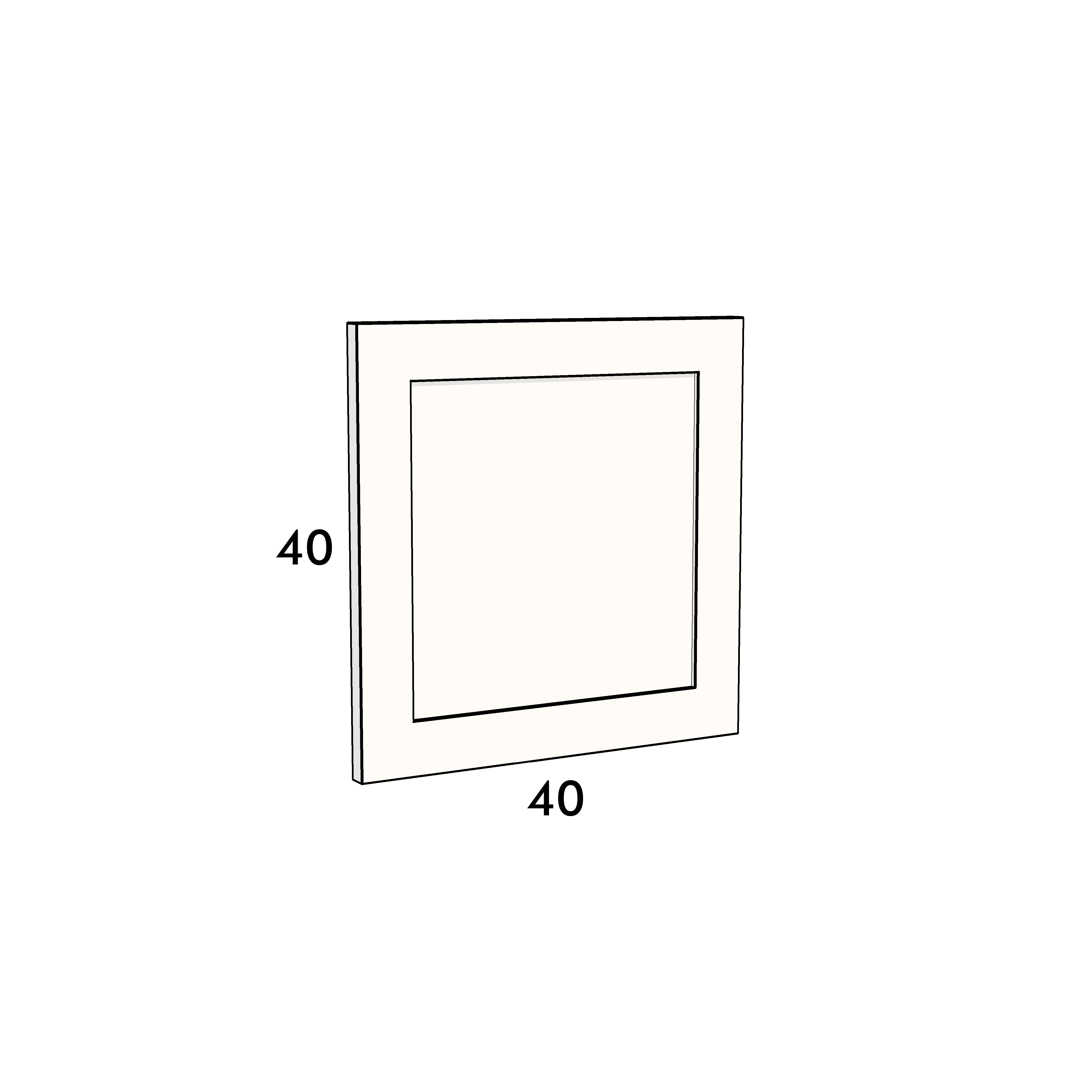 40cm wide, 40cm high cupboard door to fit an IKEA Metod kitchen cabinet