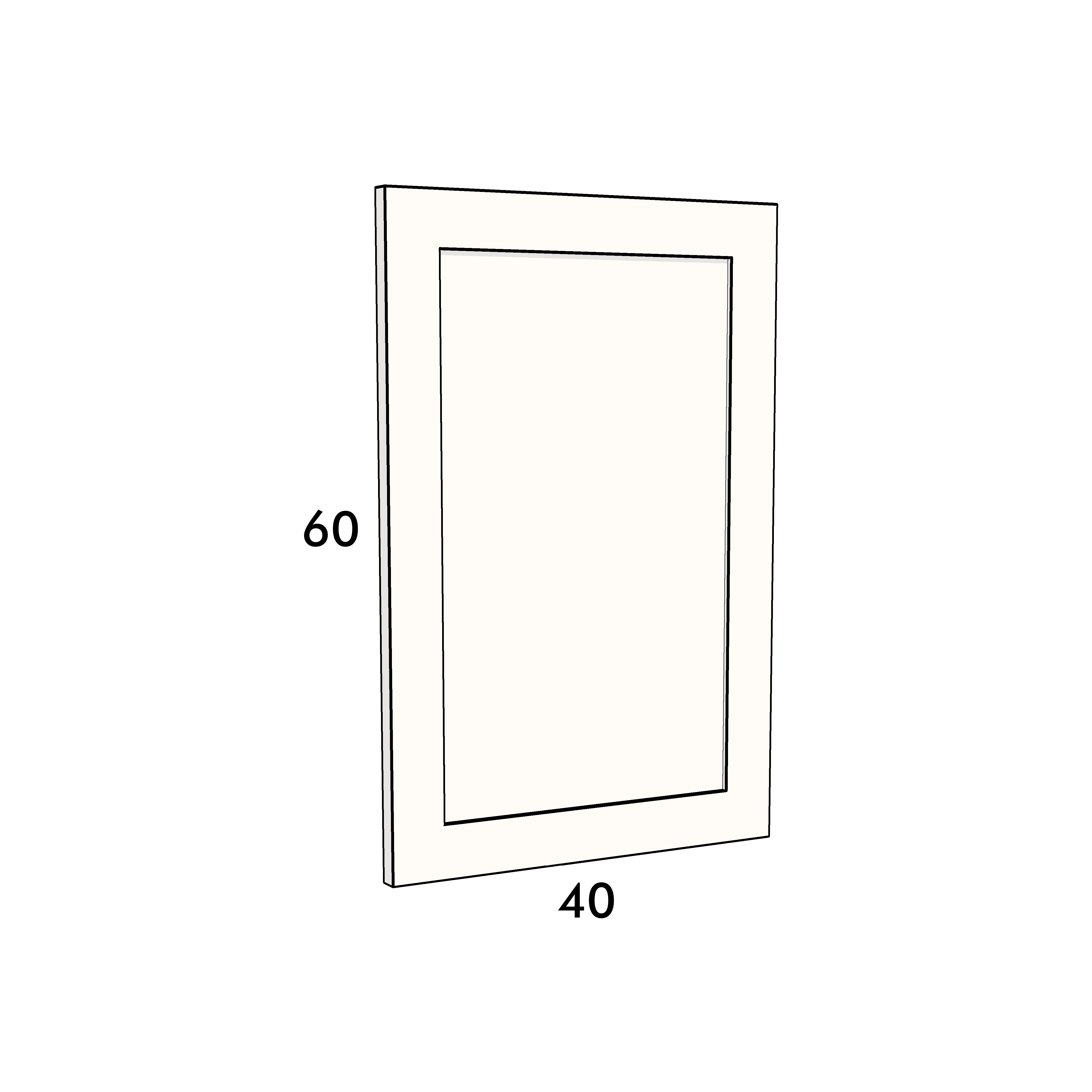 40cm wide, 60cm high cupboard door to fit an IKEA Metod kitchen cabinet