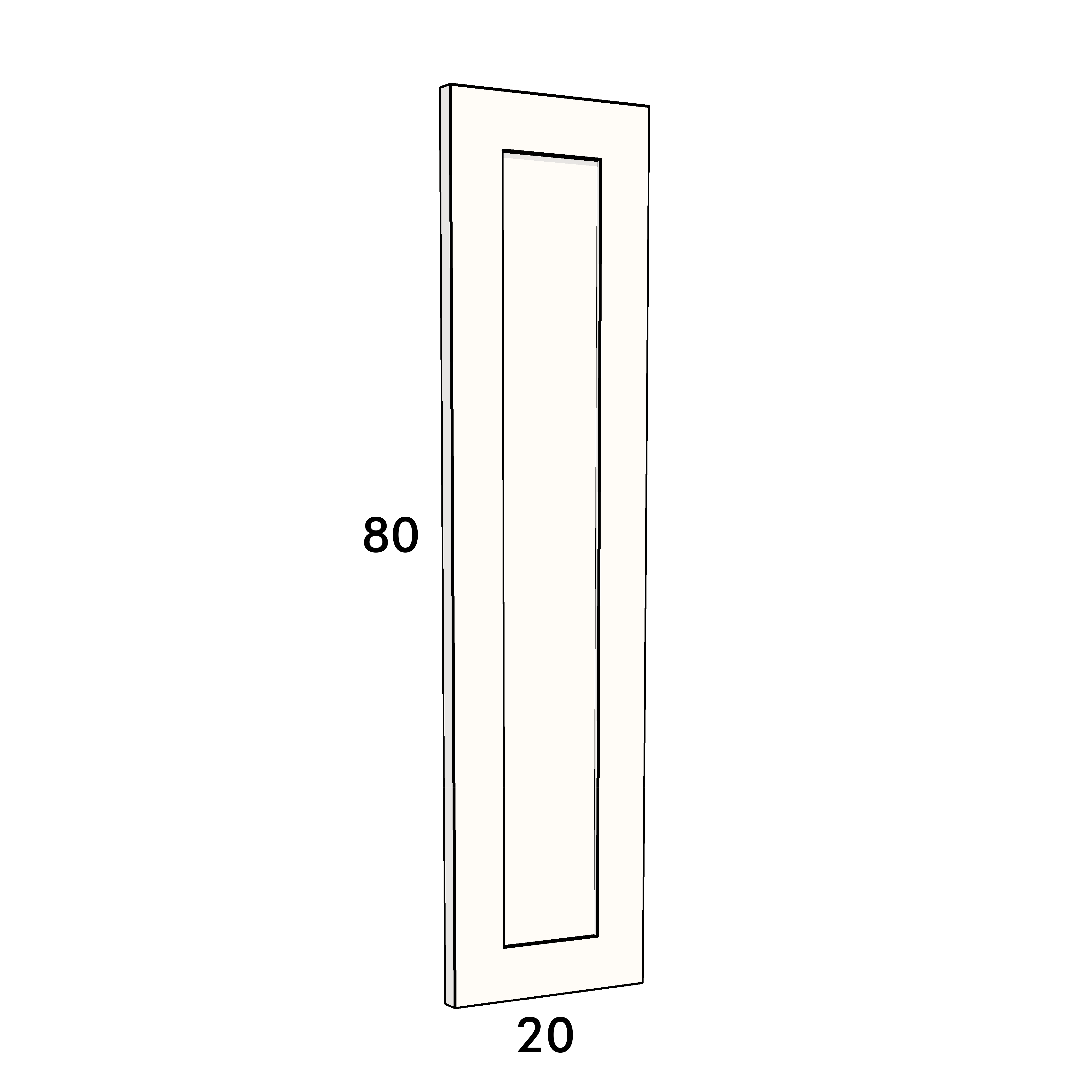 20cm wide, 80cm high drawer front to fit an IKEA Metod kitchen cabinet