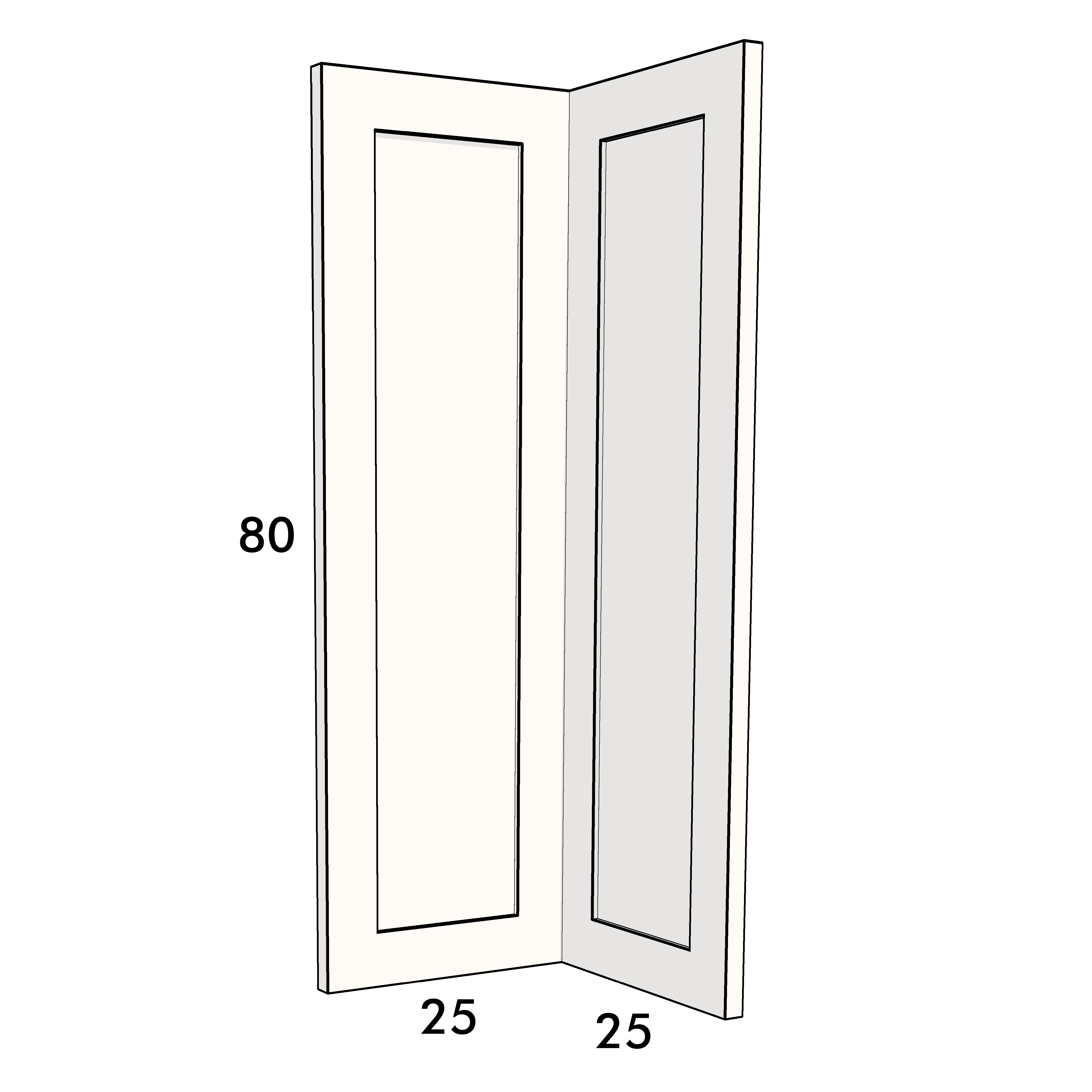 80cm high corner cupboard door to fit an IKEA Metod kitchen cabinet