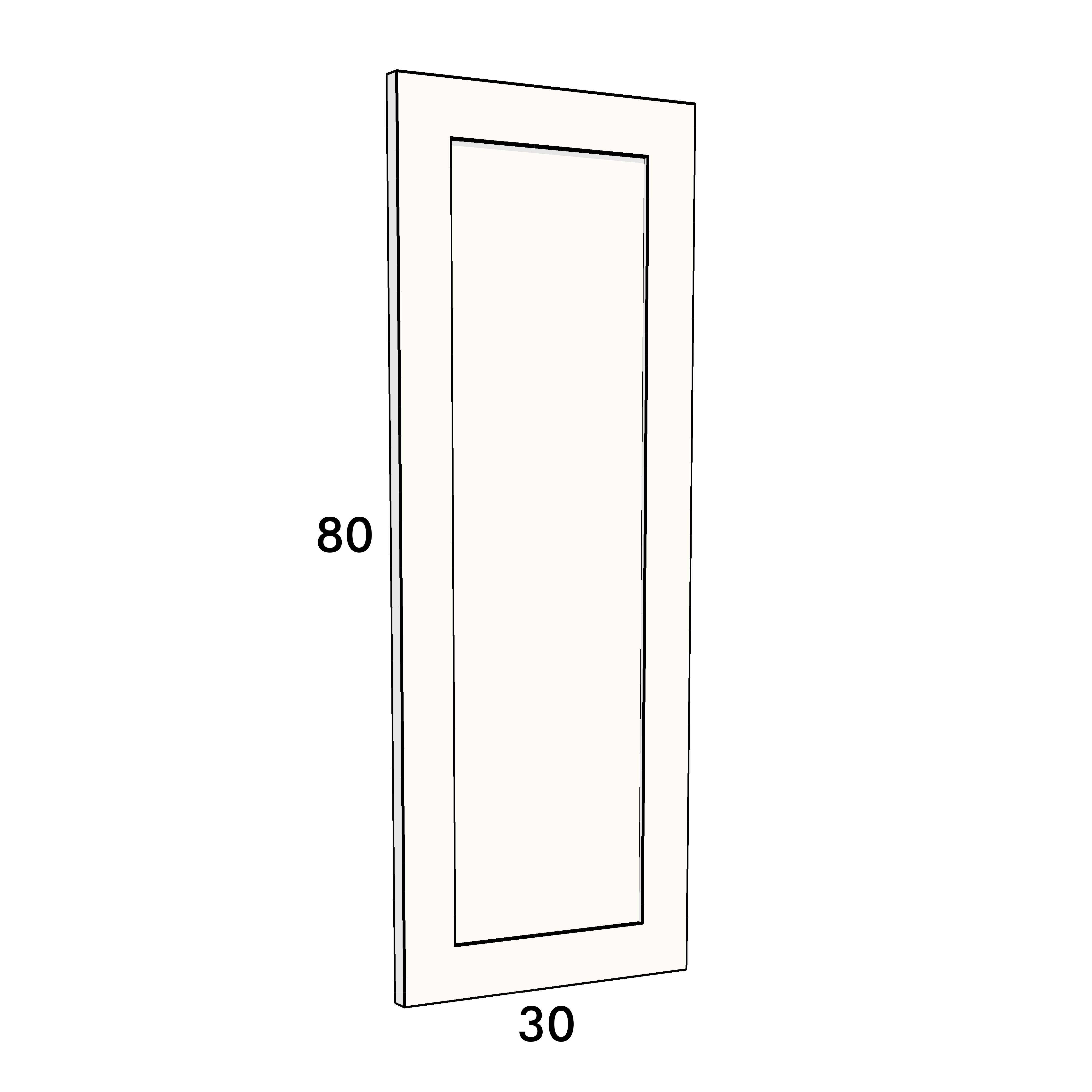 30cm wide, 80cm high cupboard door to fit an IKEA Metod kitchen cabinet