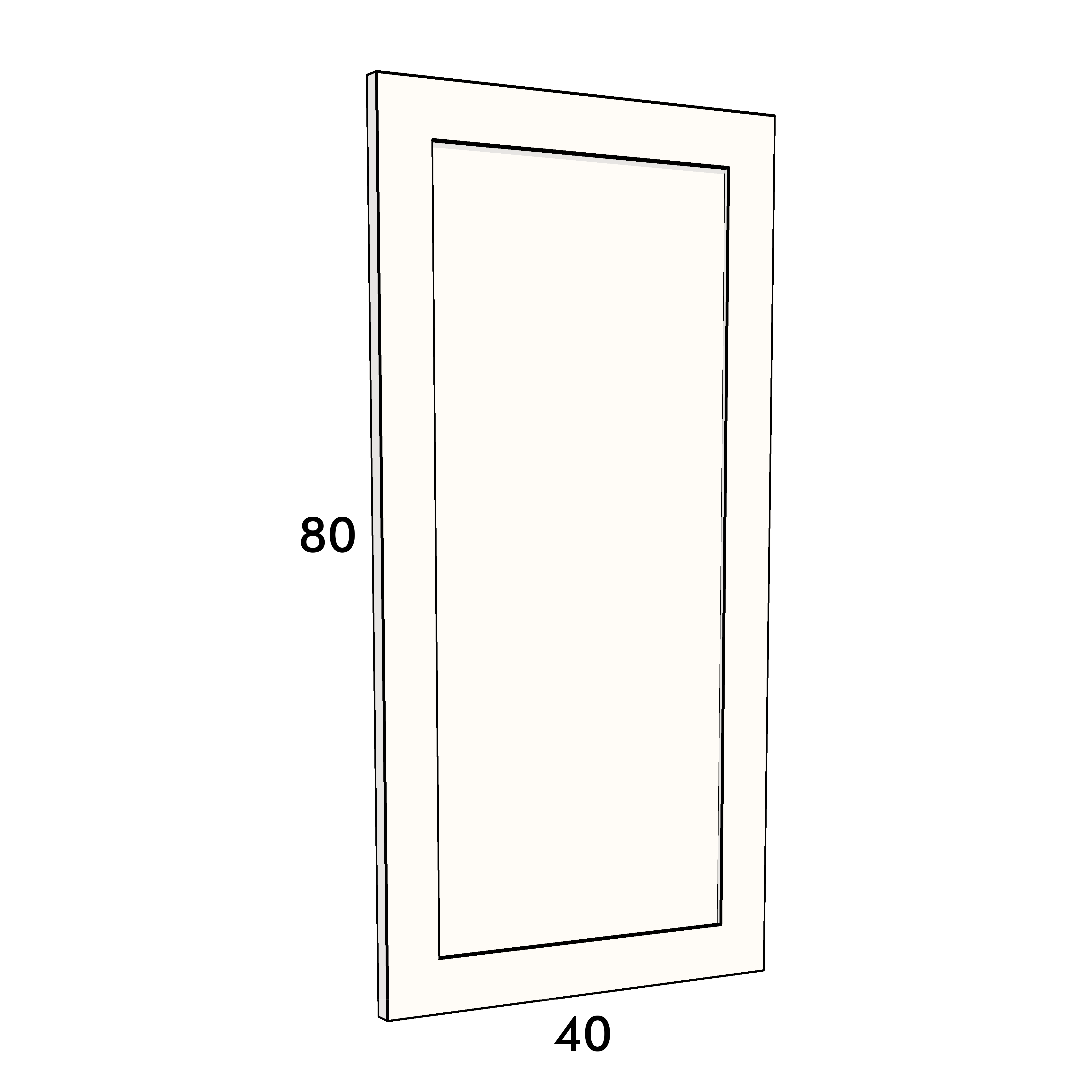 40cm wide, 80cm high cupboard door to fit an IKEA Metod kitchen cabinet
