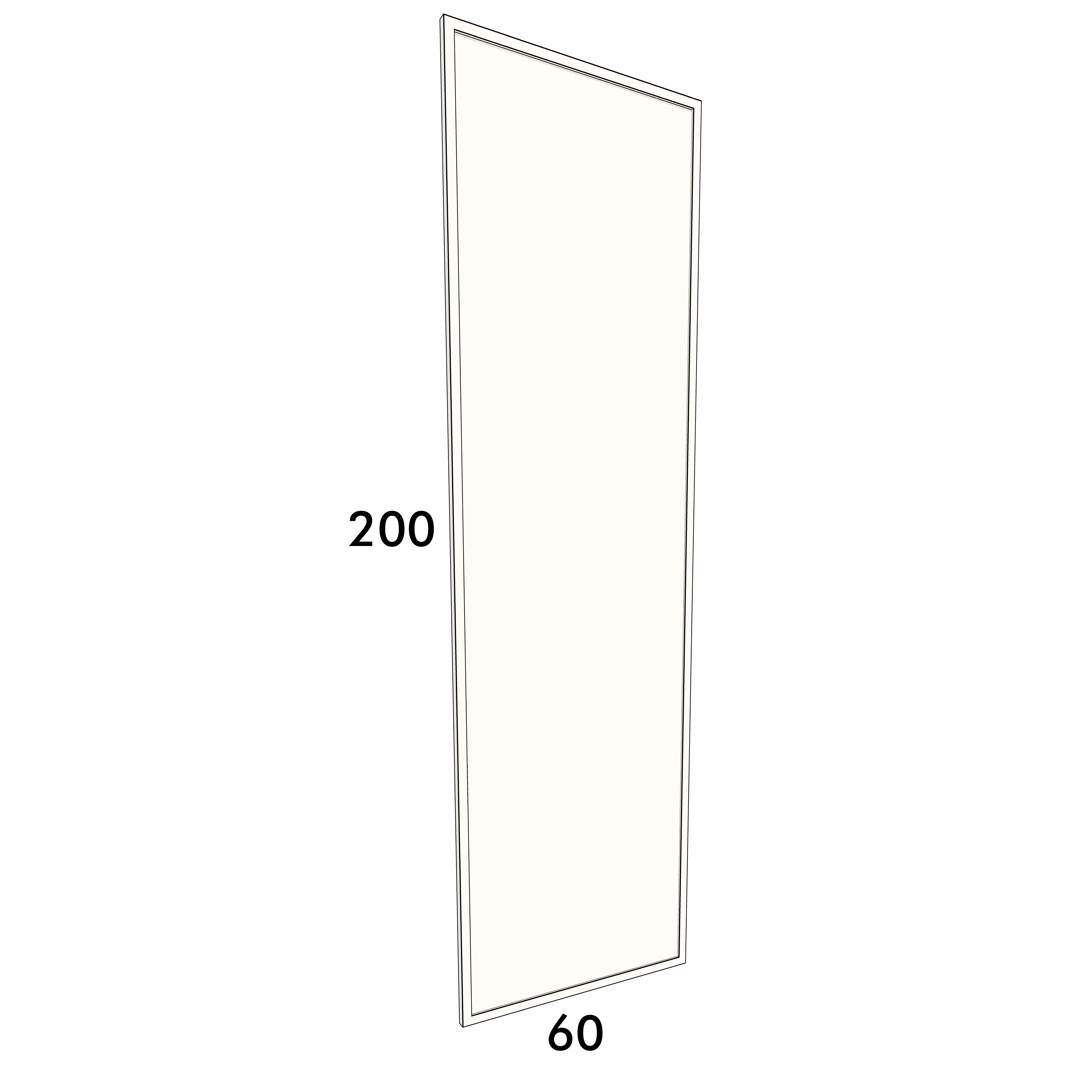 60cm wide, 200cm high cupboard door to fit an IKEA Metod kitchen cabinet