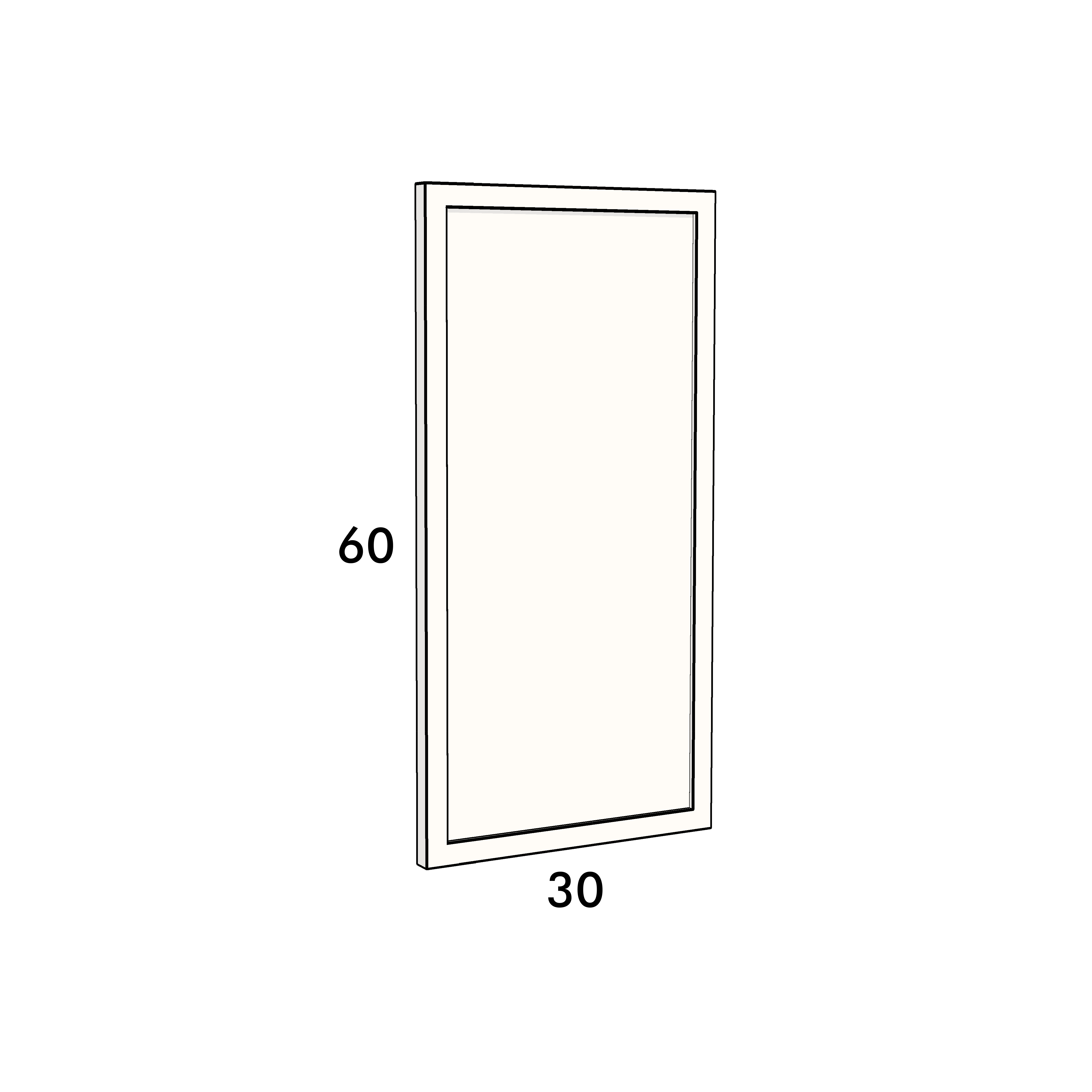 30cm wide, 60cm high cupboard door to fit an IKEA Metod kitchen cabinet