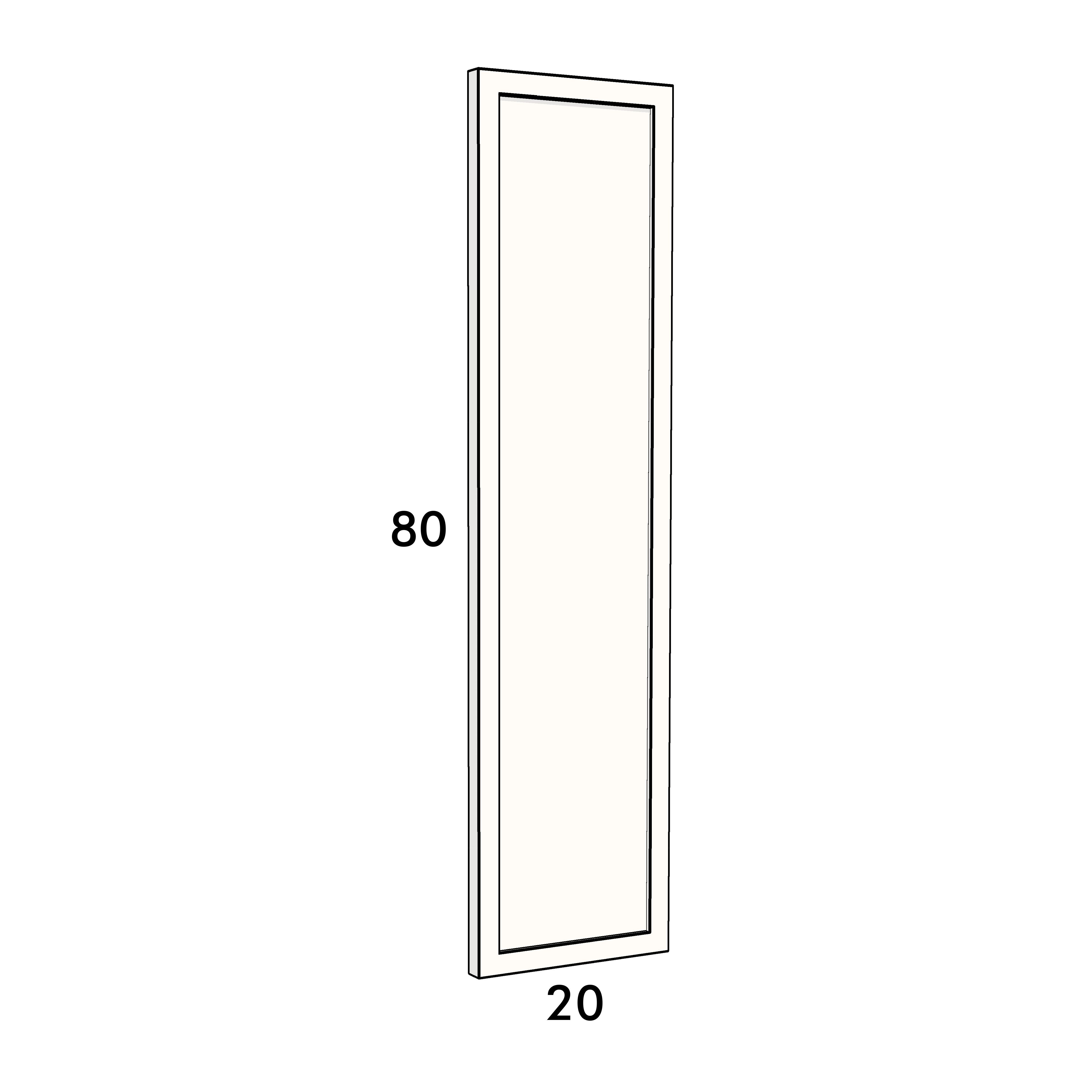 20cm wide, 80cm high cupboard door to fit an IKEA Metod kitchen cabinet