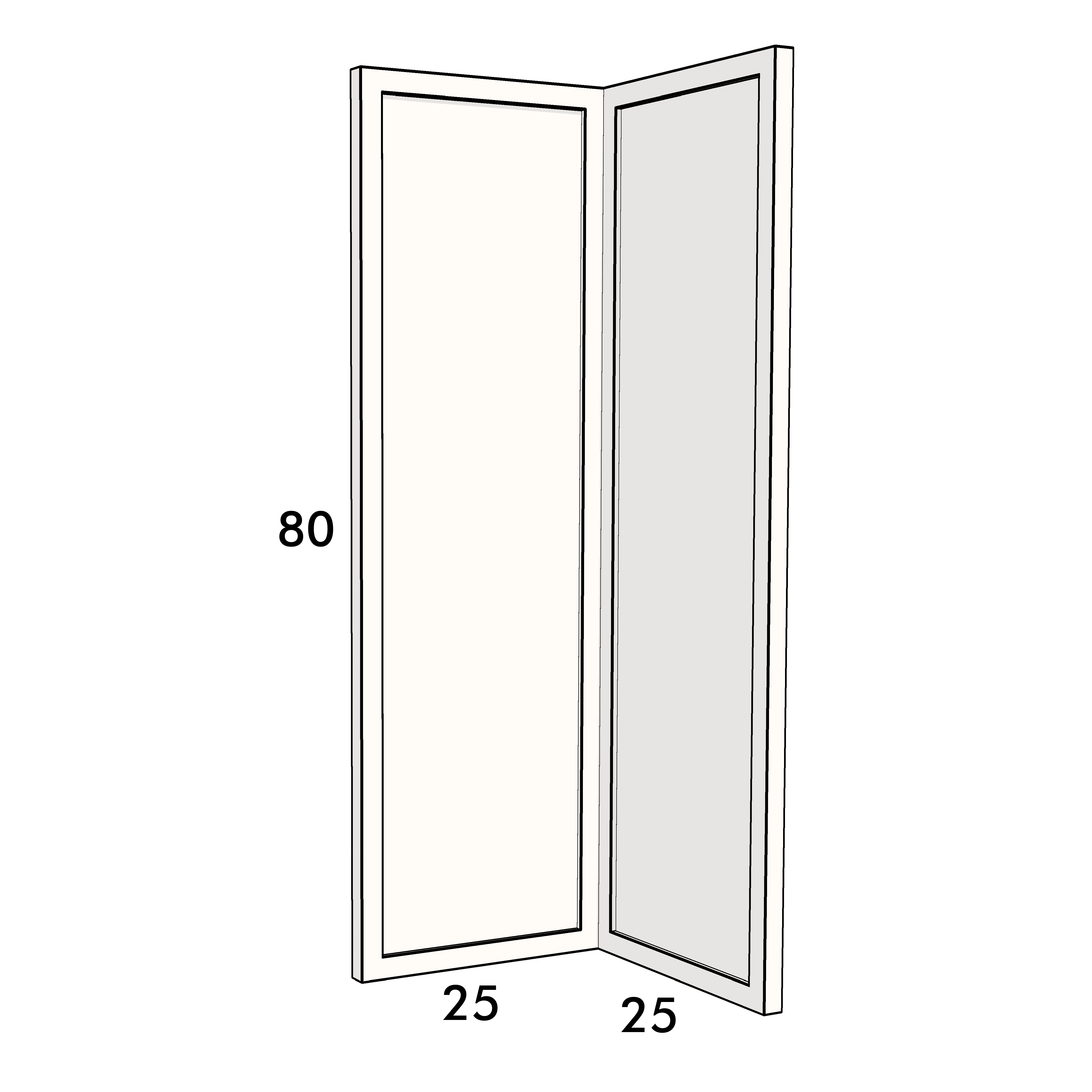 80cm high corner cupboard door to fit an IKEA Metod kitchen cabinet