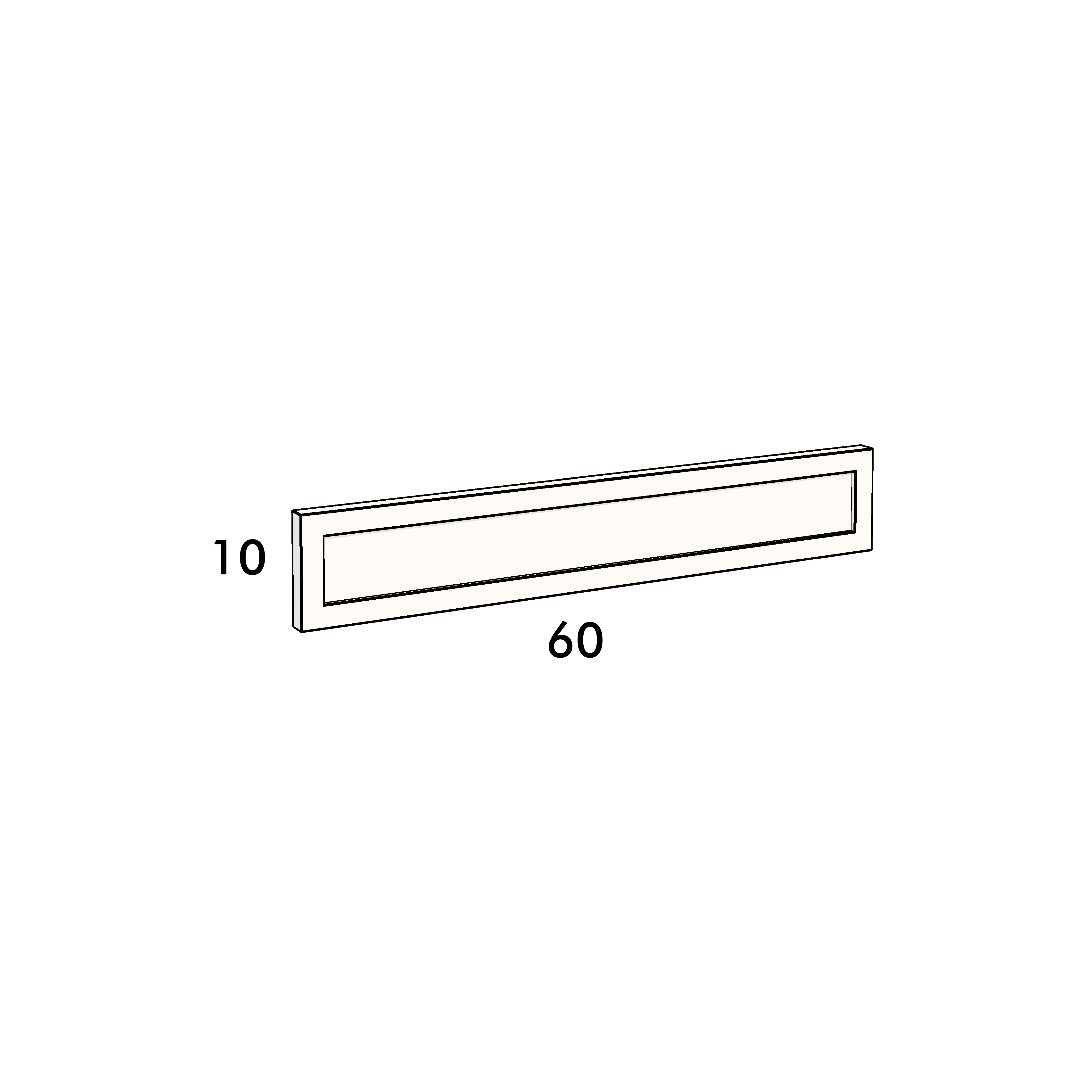 60cm wide, 10cm high drawer front to fit an IKEA Metod kitchen cabinet