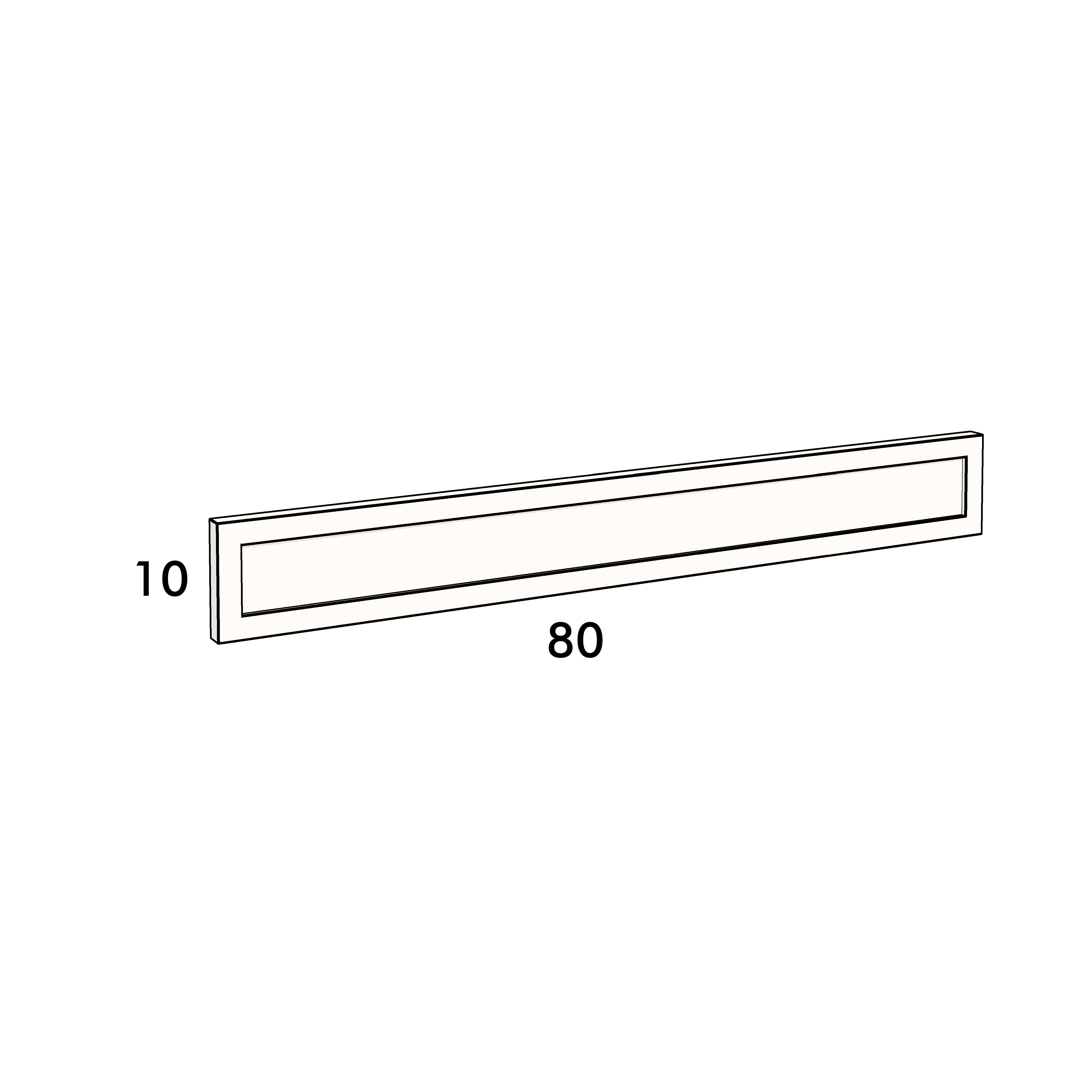 80cm wide, 10cm high drawer front to fit an IKEA Metod kitchen cabinet