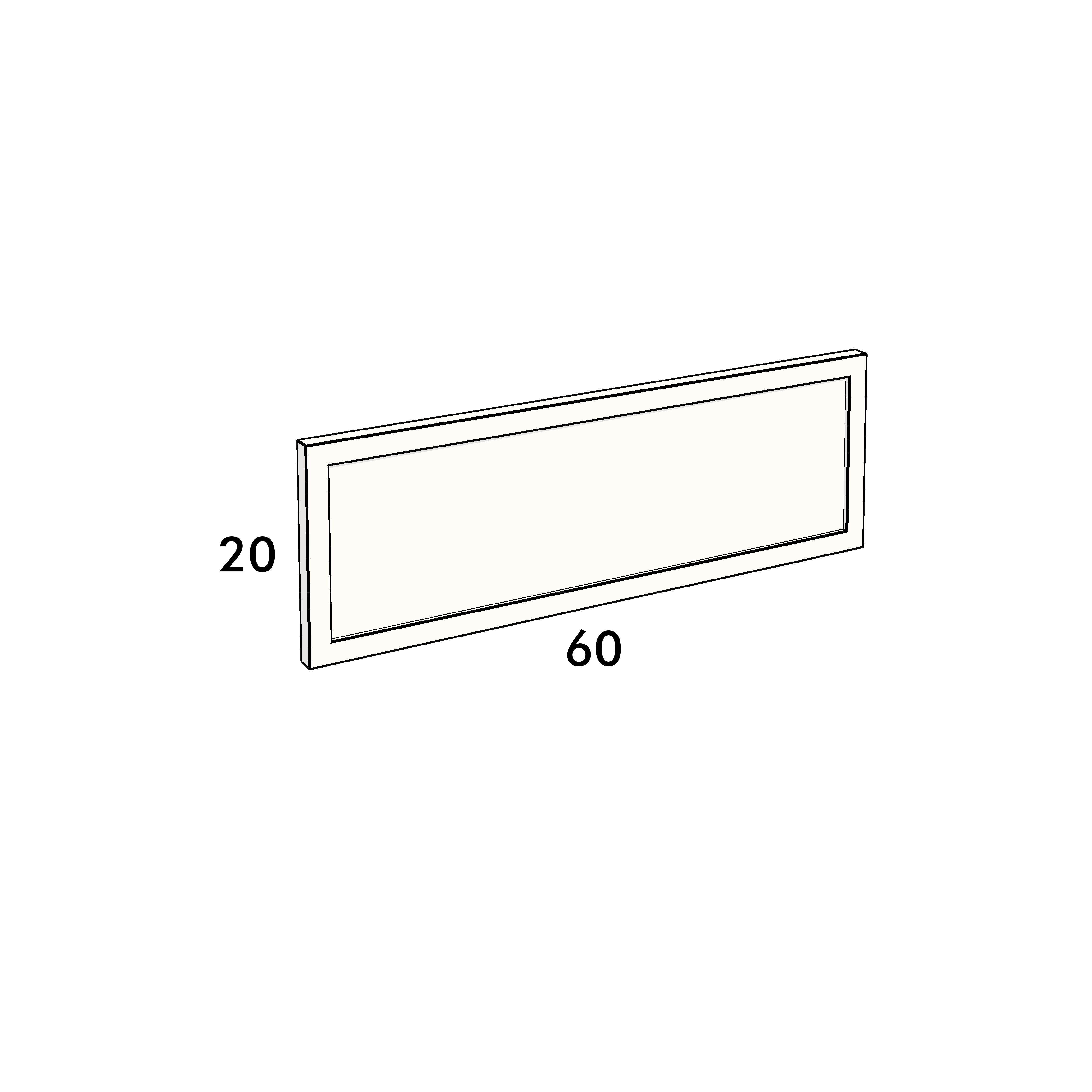 60cm wide, 20cm high drawer front to fit an IKEA Metod kitchen cabinet