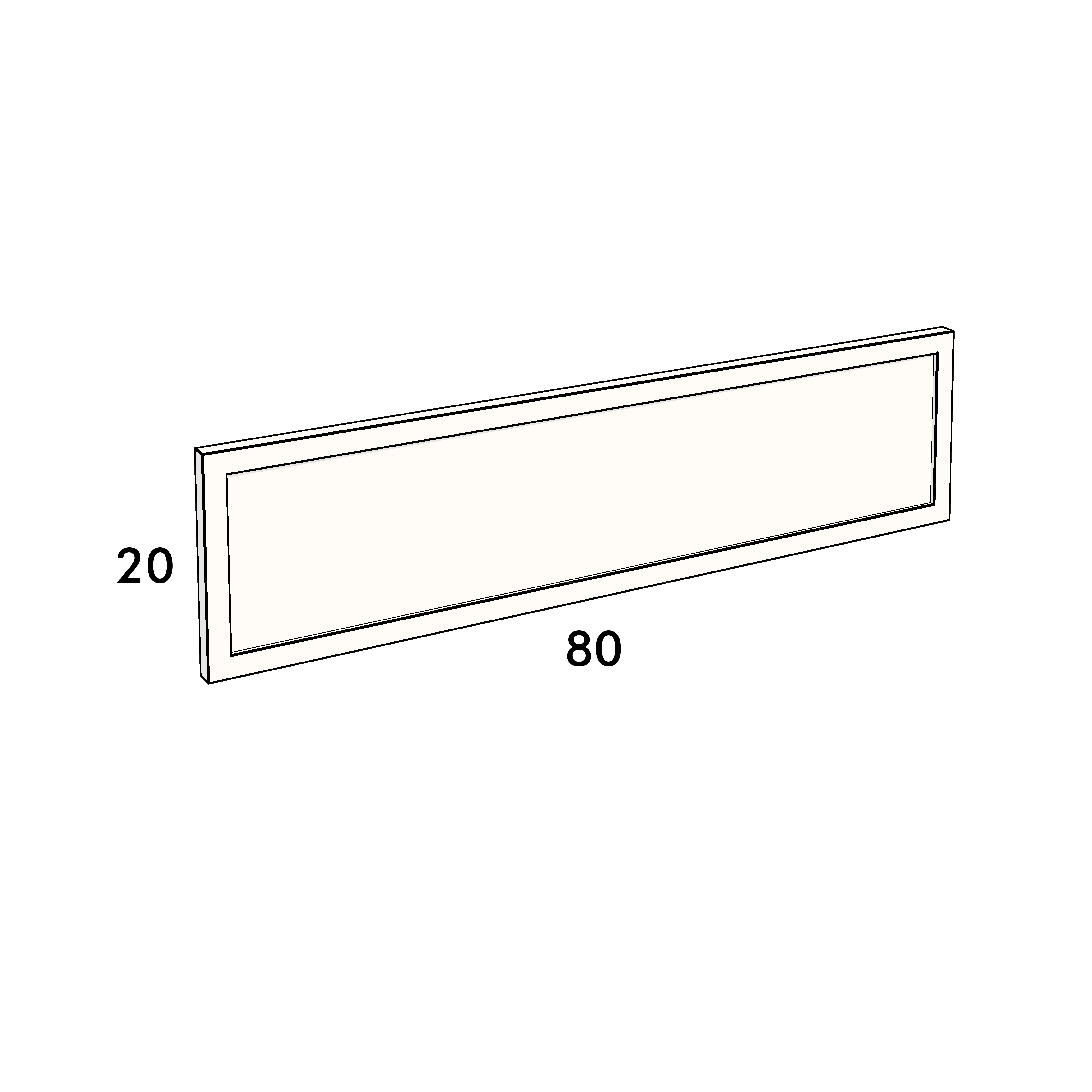 80cm wide, 20cm high drawer front to fit an IKEA Metod kitchen cabinet